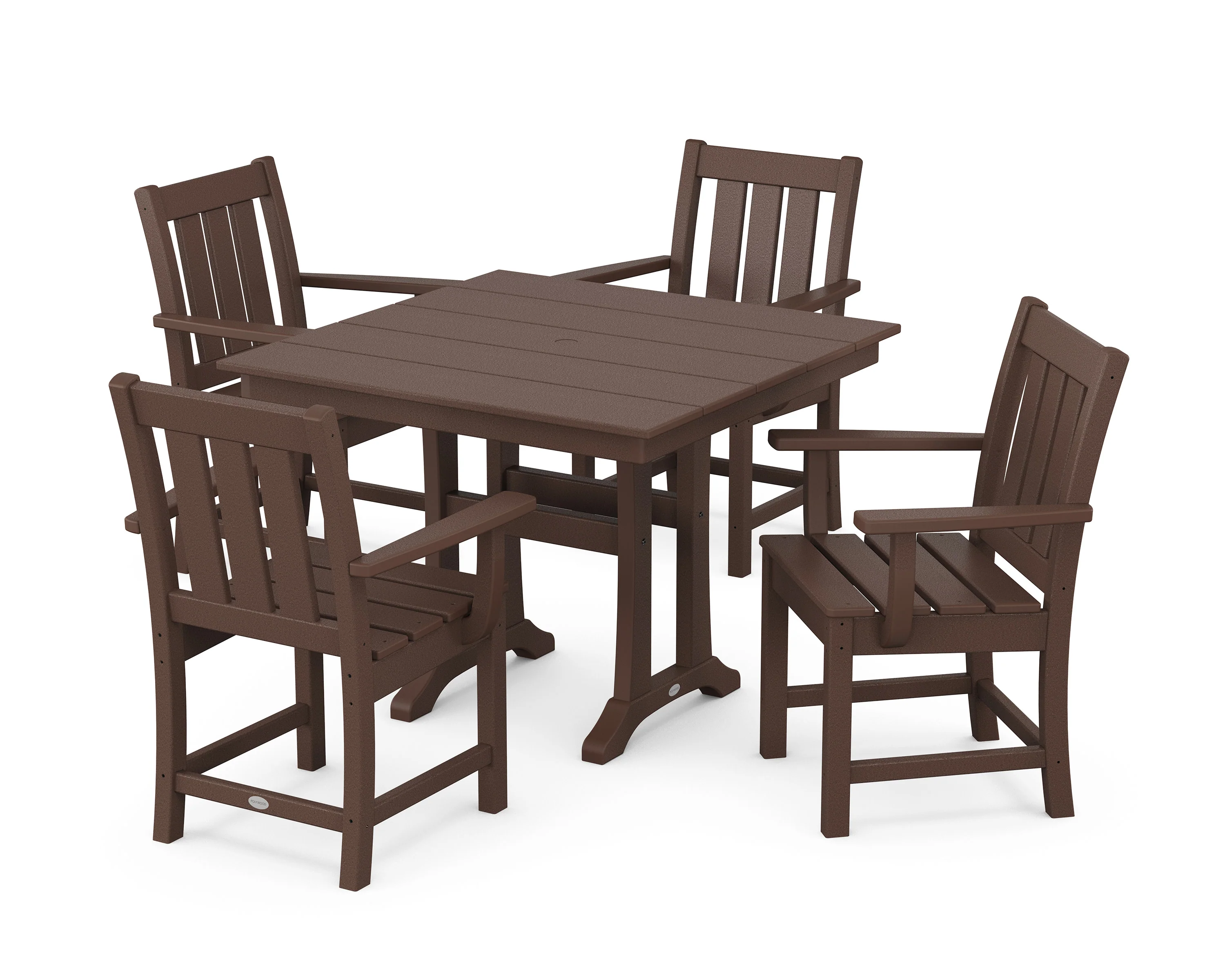 Oxford 5-Piece Farmhouse Dining Set with Trestle Legs - Image 9