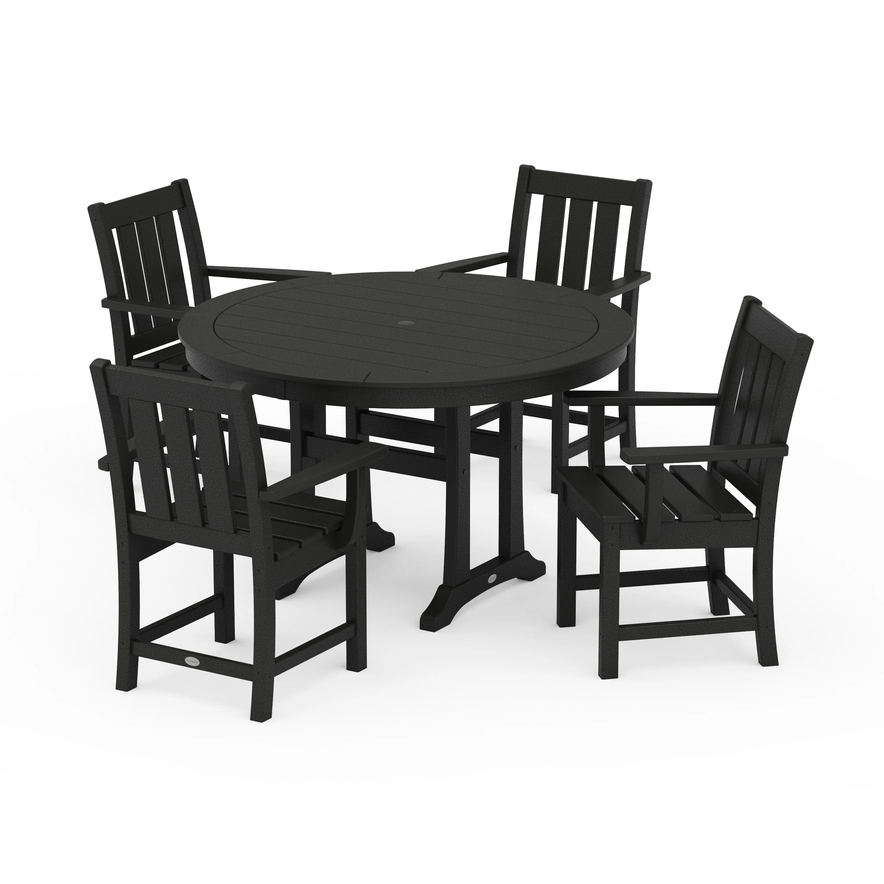 Oxford 5-Piece Round Dining Set with Trestle Legs - Image 5