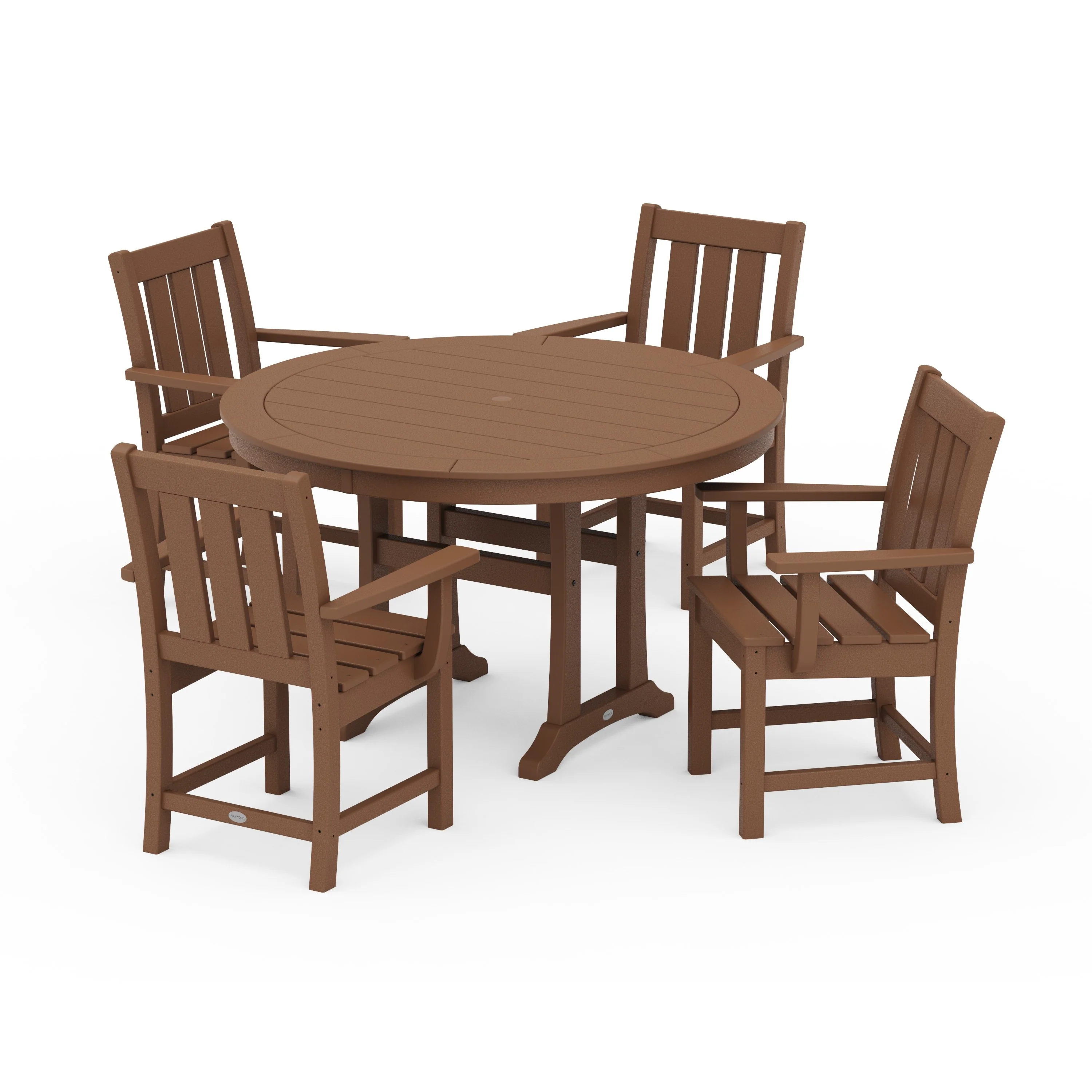 Oxford 5-Piece Round Dining Set with Trestle Legs - Image 6