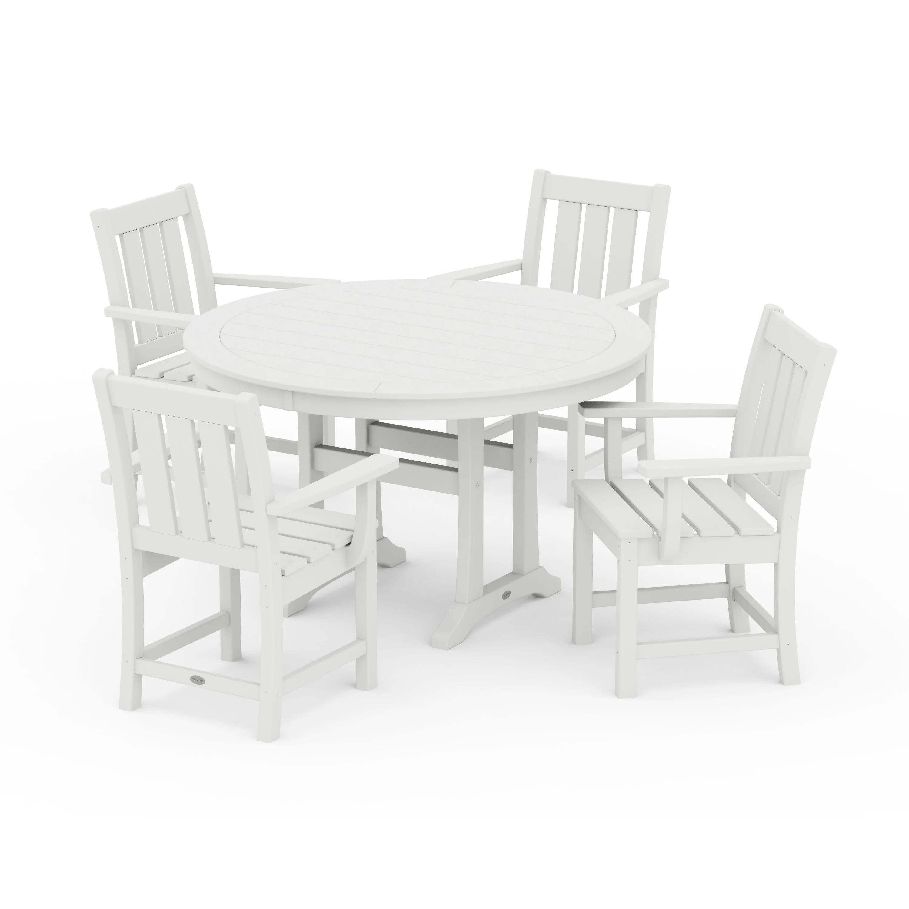 Oxford 5-Piece Round Dining Set with Trestle Legs - Image 7