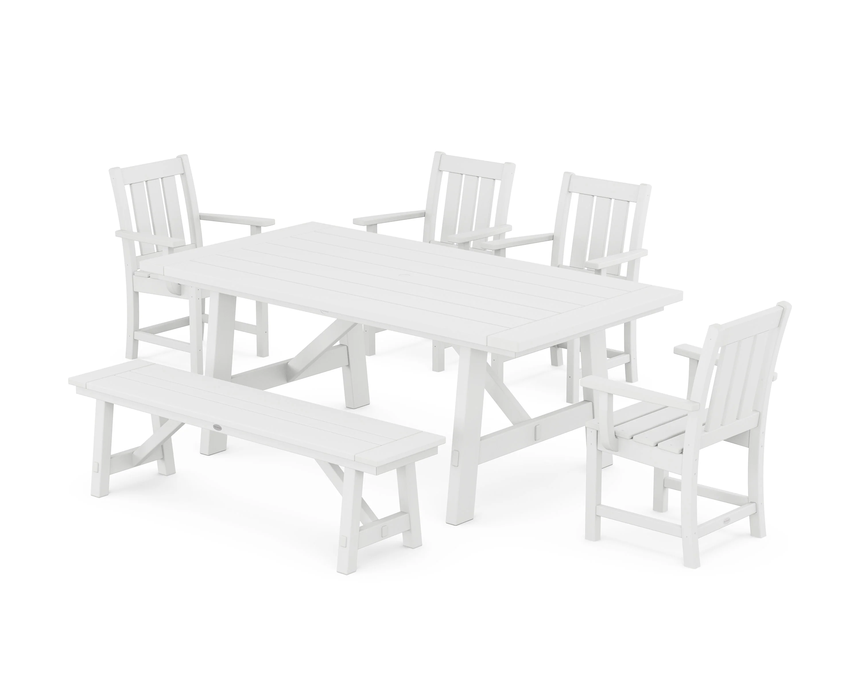 Oxford 6-Piece Rustic Farmhouse Dining Set with Bench - Image 6