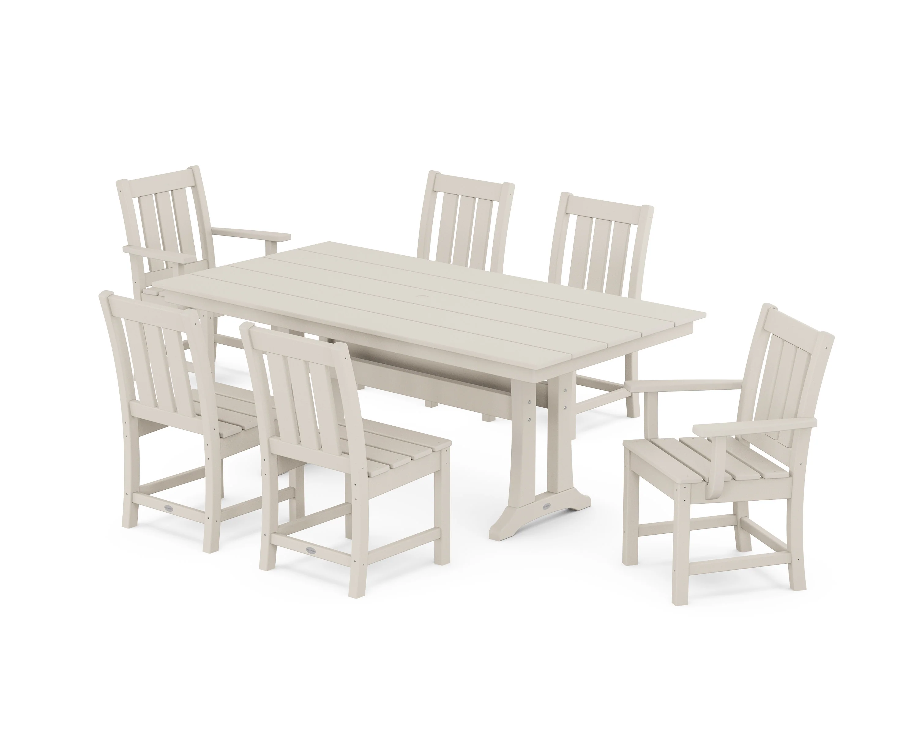 Oxford 7-Piece Farmhouse Dining Set with Trestle Legs - Image 5