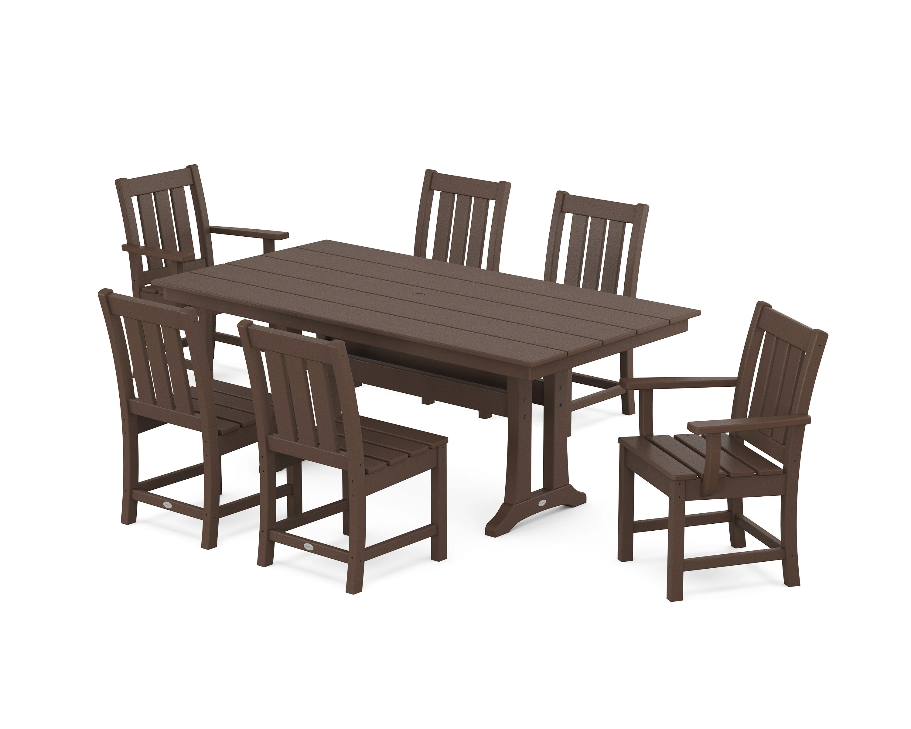 Oxford 7-Piece Farmhouse Dining Set with Trestle Legs - Image 6