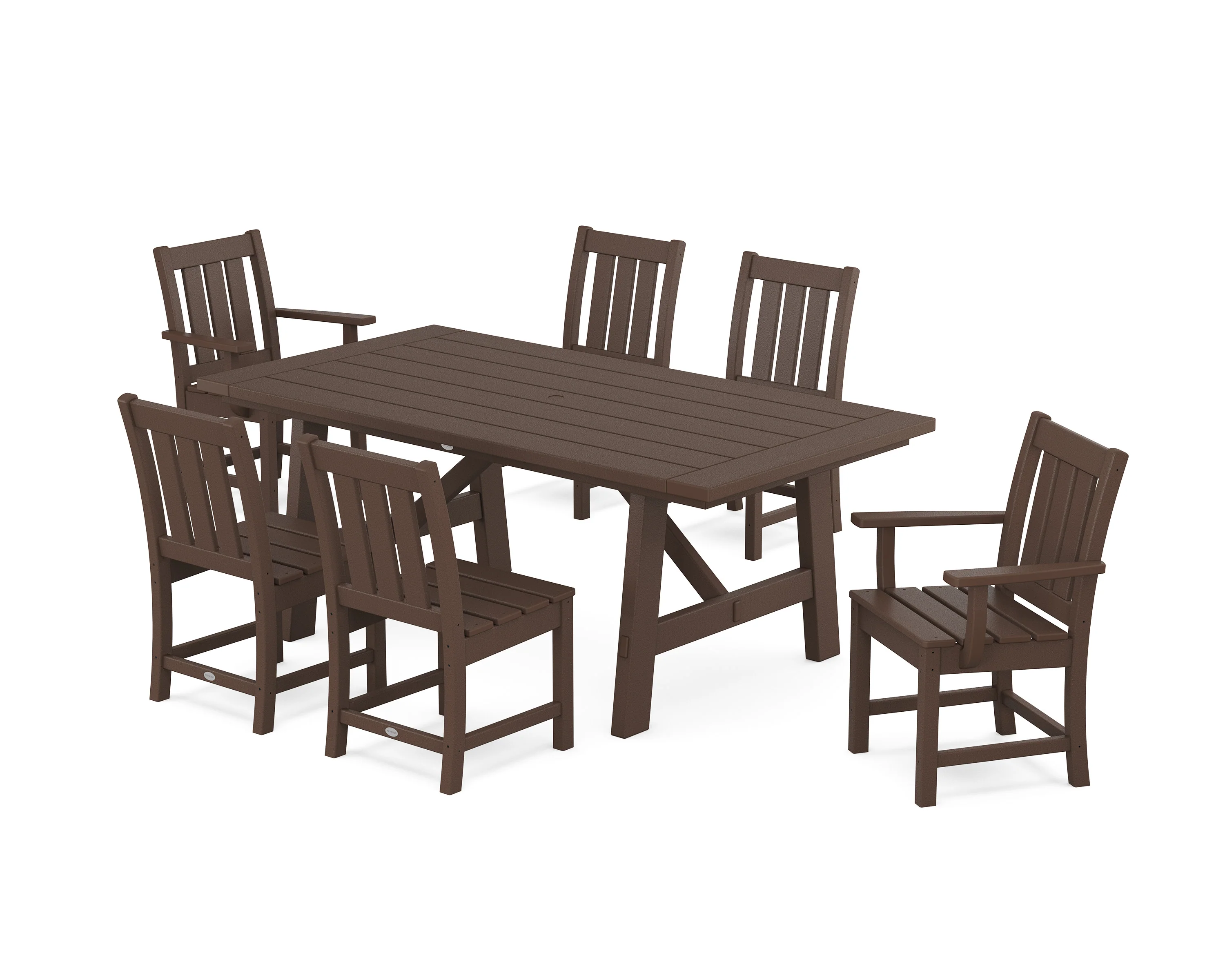 Oxford 7-Piece Rustic Farmhouse Dining Set - Image 6