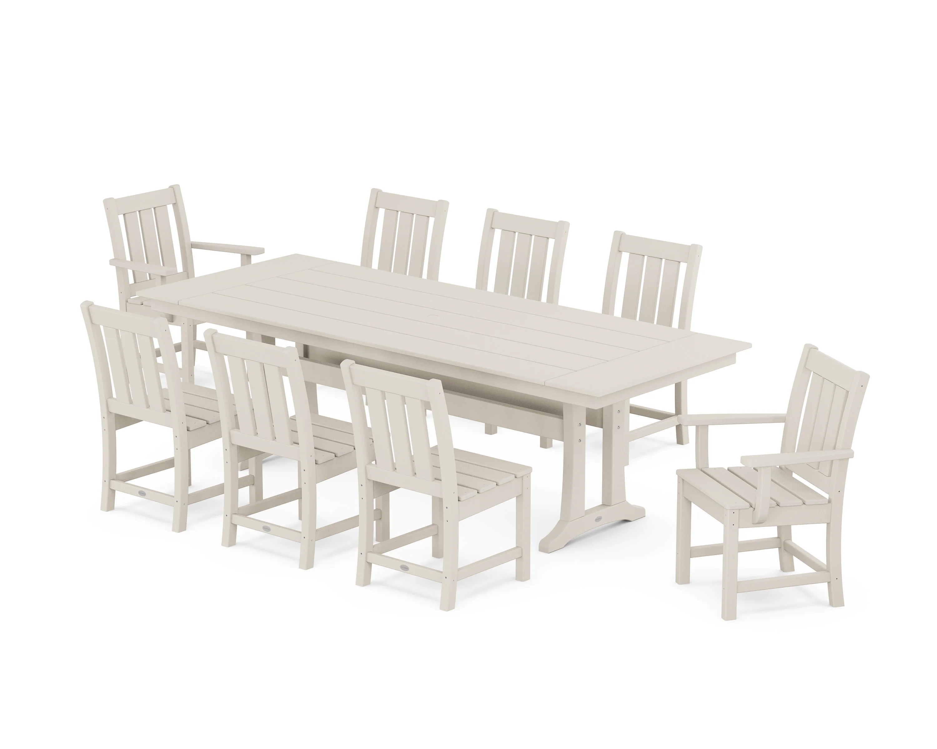 Oxford 9-Piece Farmhouse Dining Set with Trestle Legs - Image 4