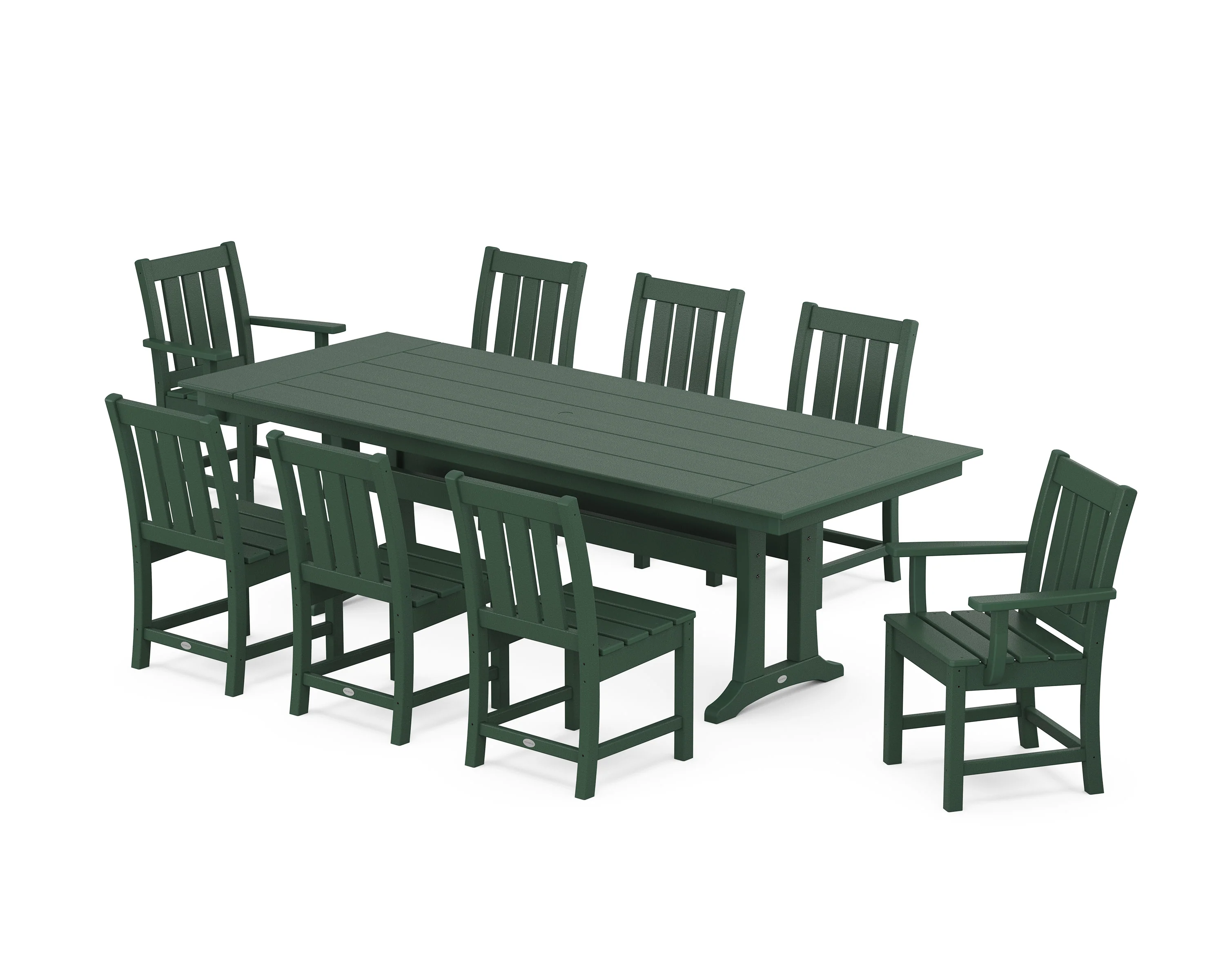 Oxford 9-Piece Farmhouse Dining Set with Trestle Legs - Image 7