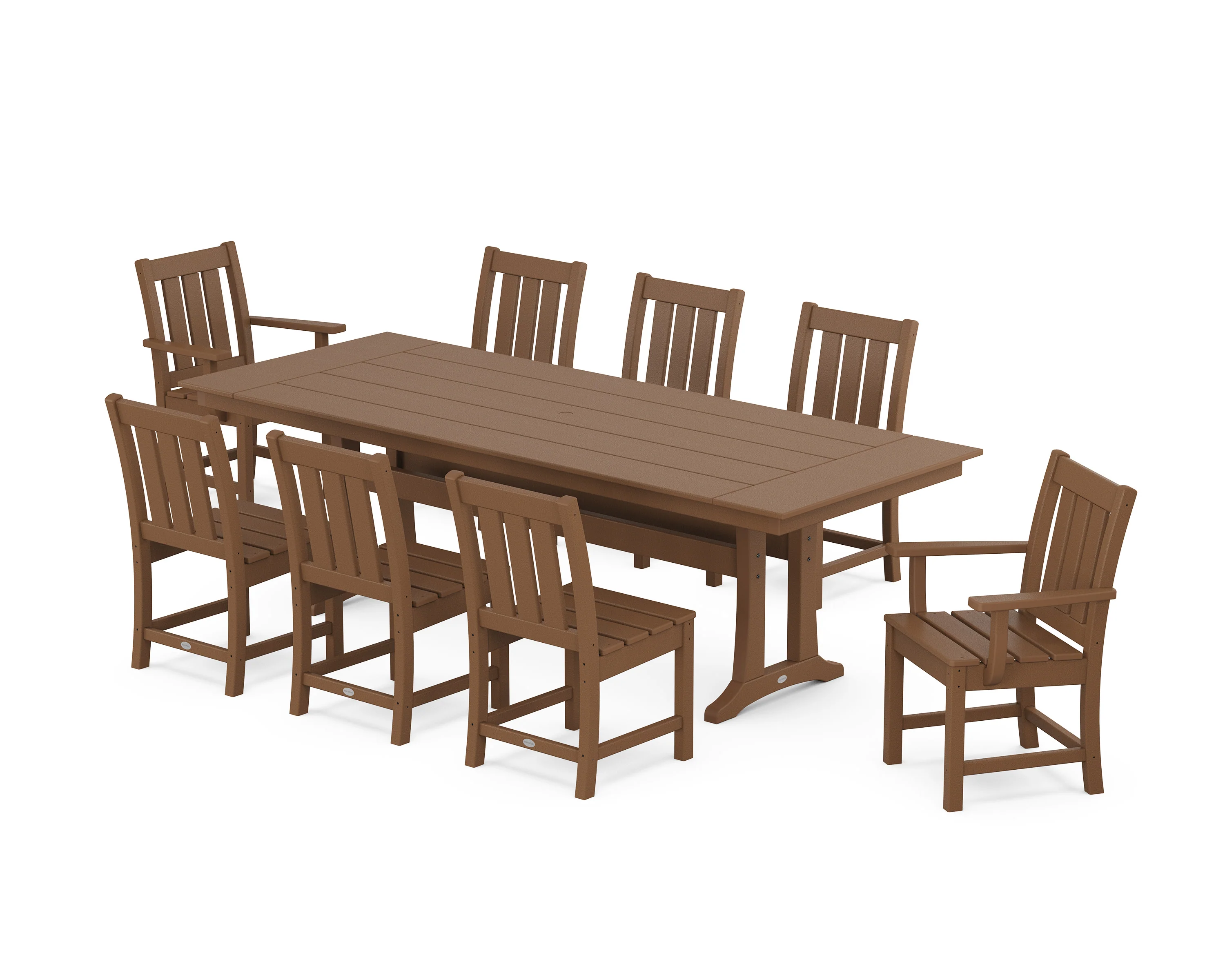 Oxford 9-Piece Farmhouse Dining Set with Trestle Legs - Image 8