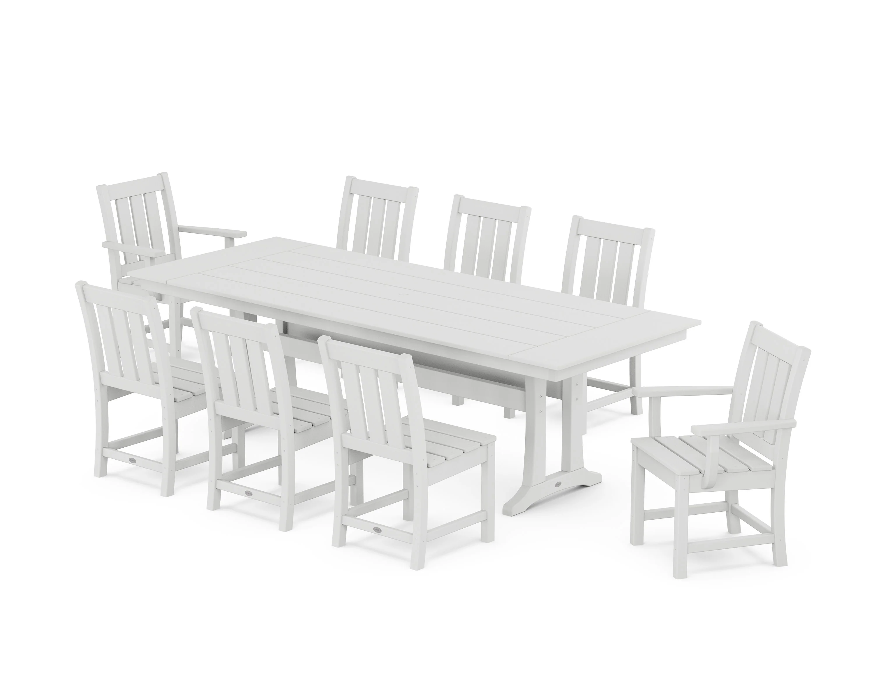 Oxford 9-Piece Farmhouse Dining Set with Trestle Legs - Image 9