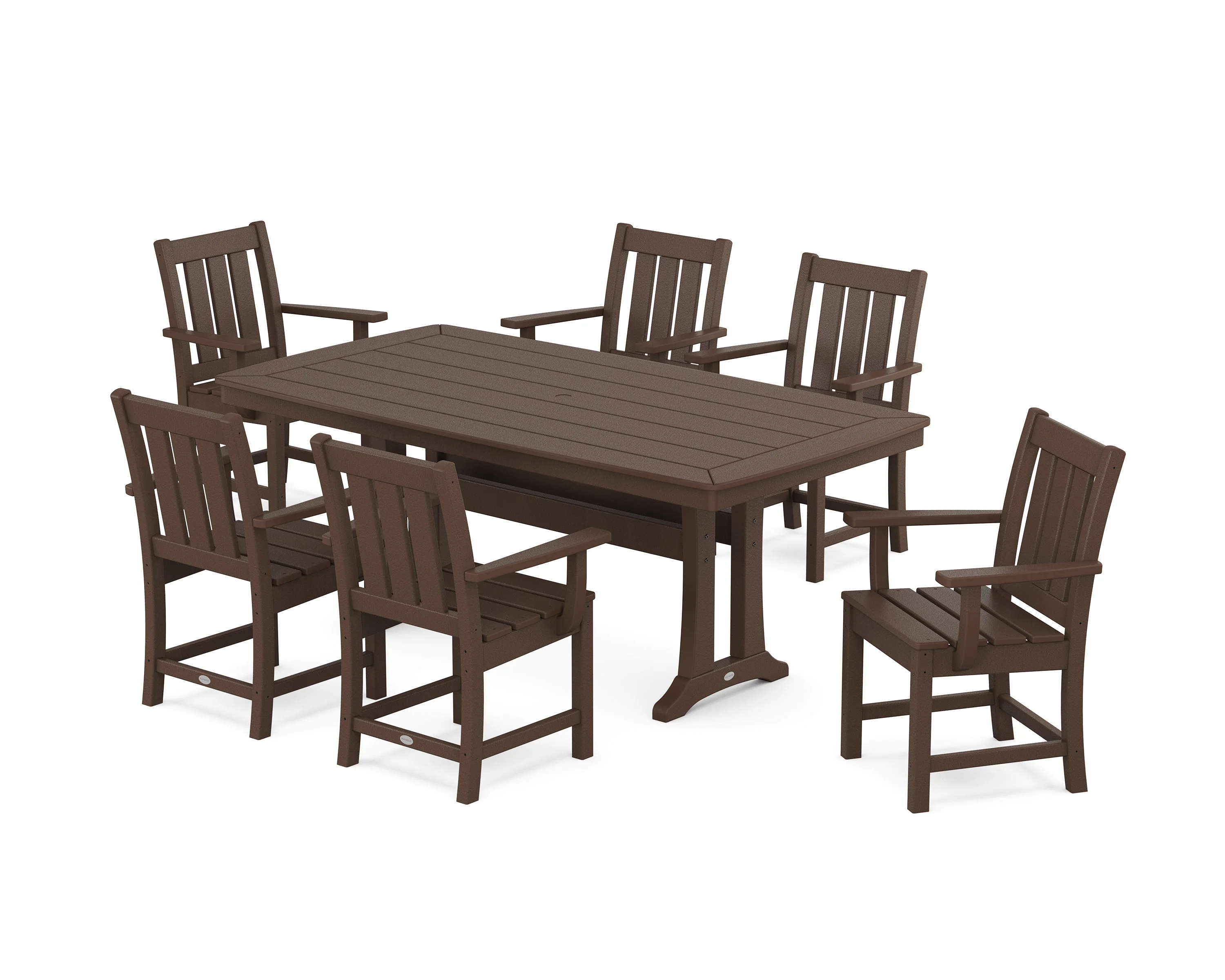 Oxford Arm Chair 7-Piece Dining Set with Trestle Legs - Image 4