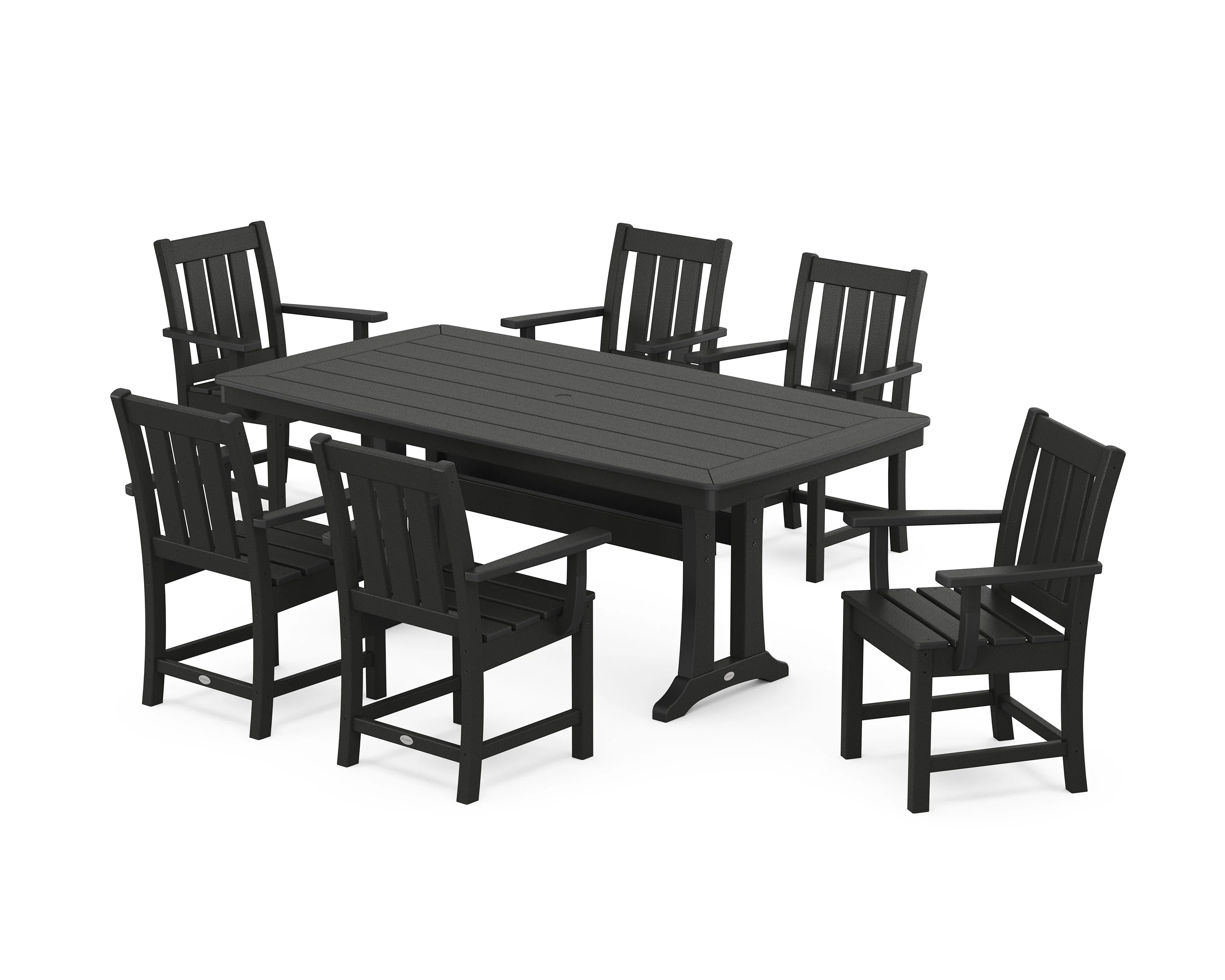 Oxford Arm Chair 7-Piece Dining Set with Trestle Legs - Image 6
