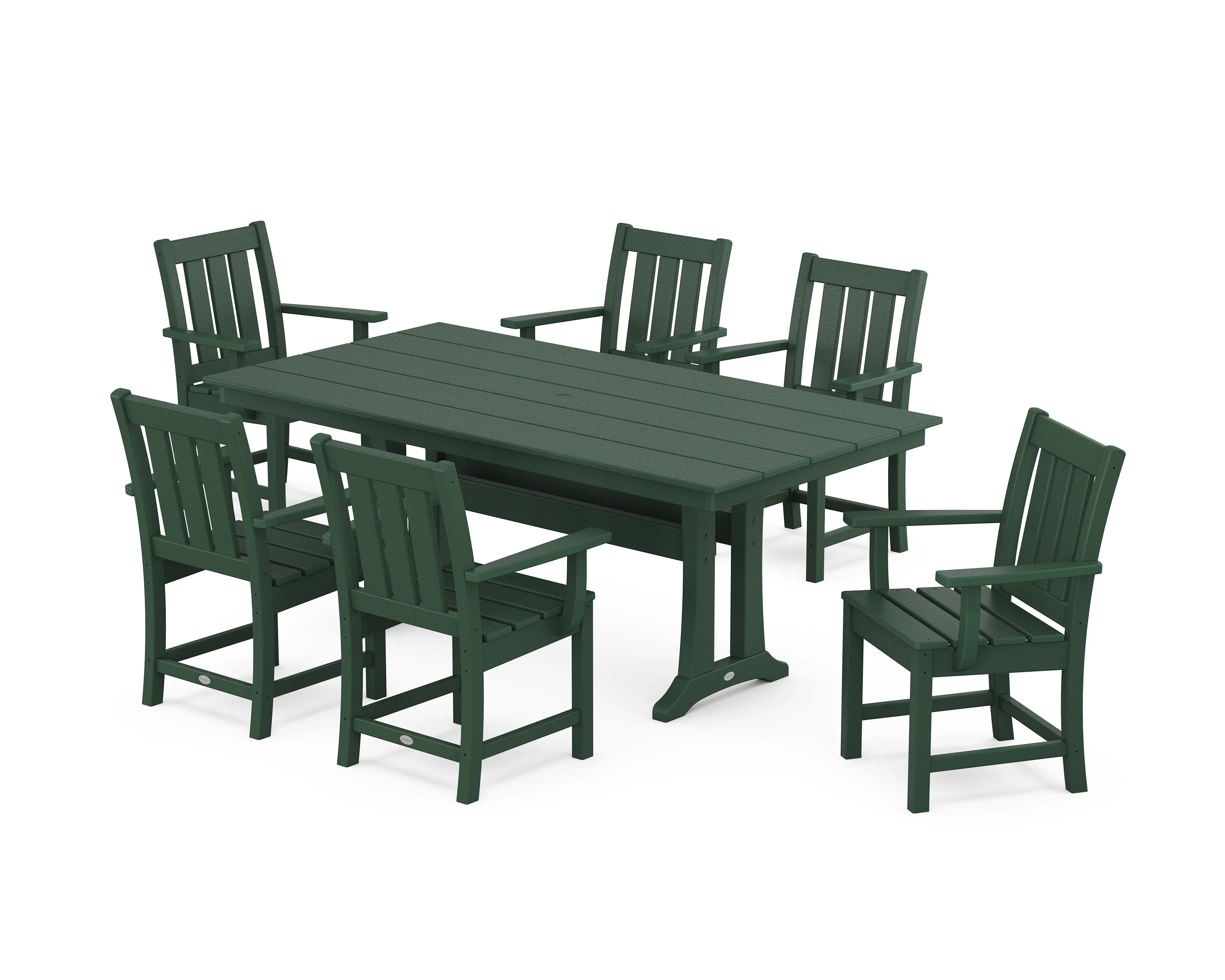 Oxford Arm Chair 7-Piece Farmhouse Dining Set with Trestle Legs - Image 5