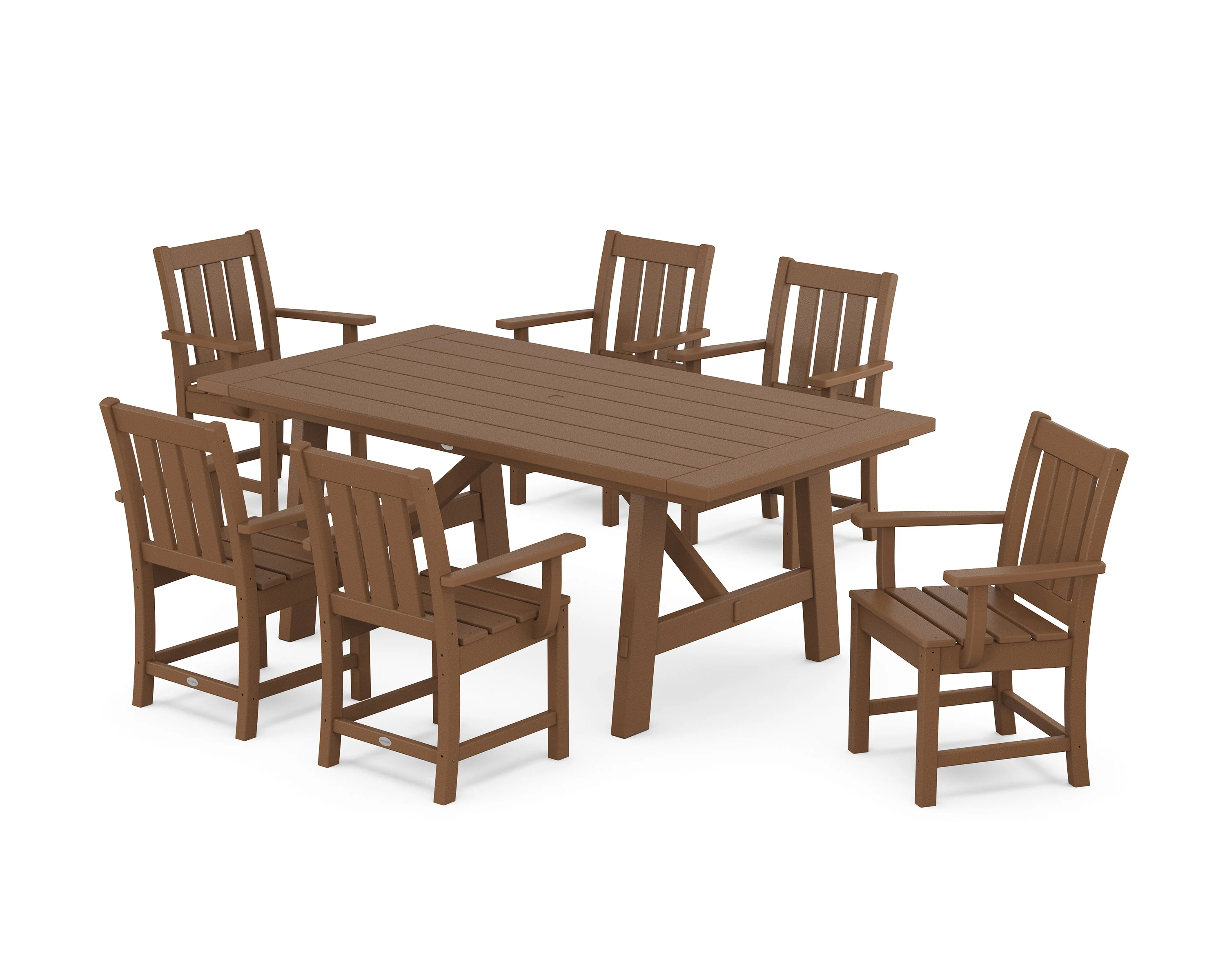 Oxford Arm Chair 7-Piece Rustic Farmhouse Dining Set - Image 8