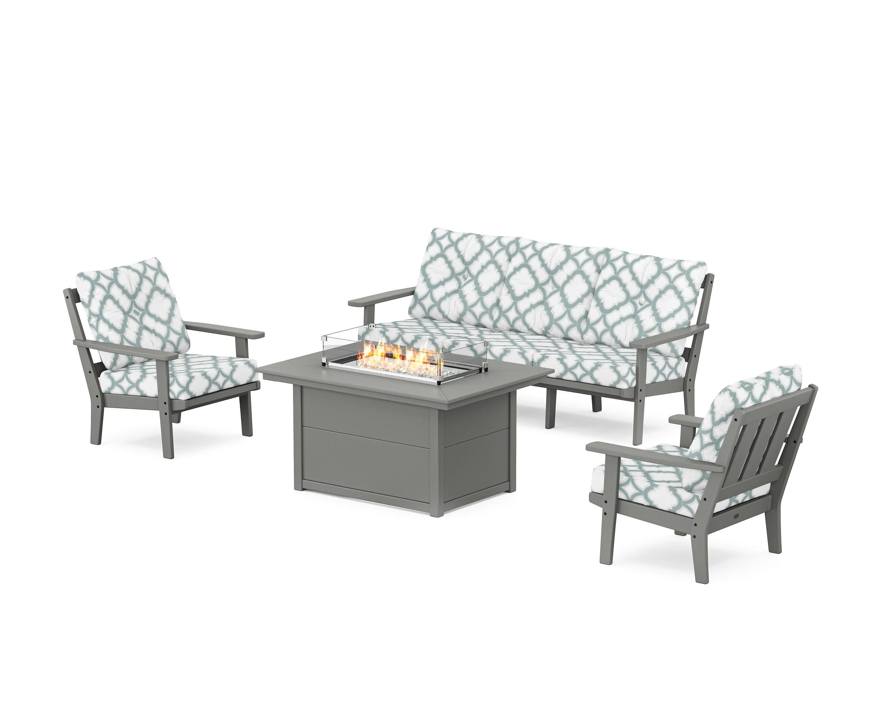 Oxford Deep Seating Fire Pit Table Set - Image 206