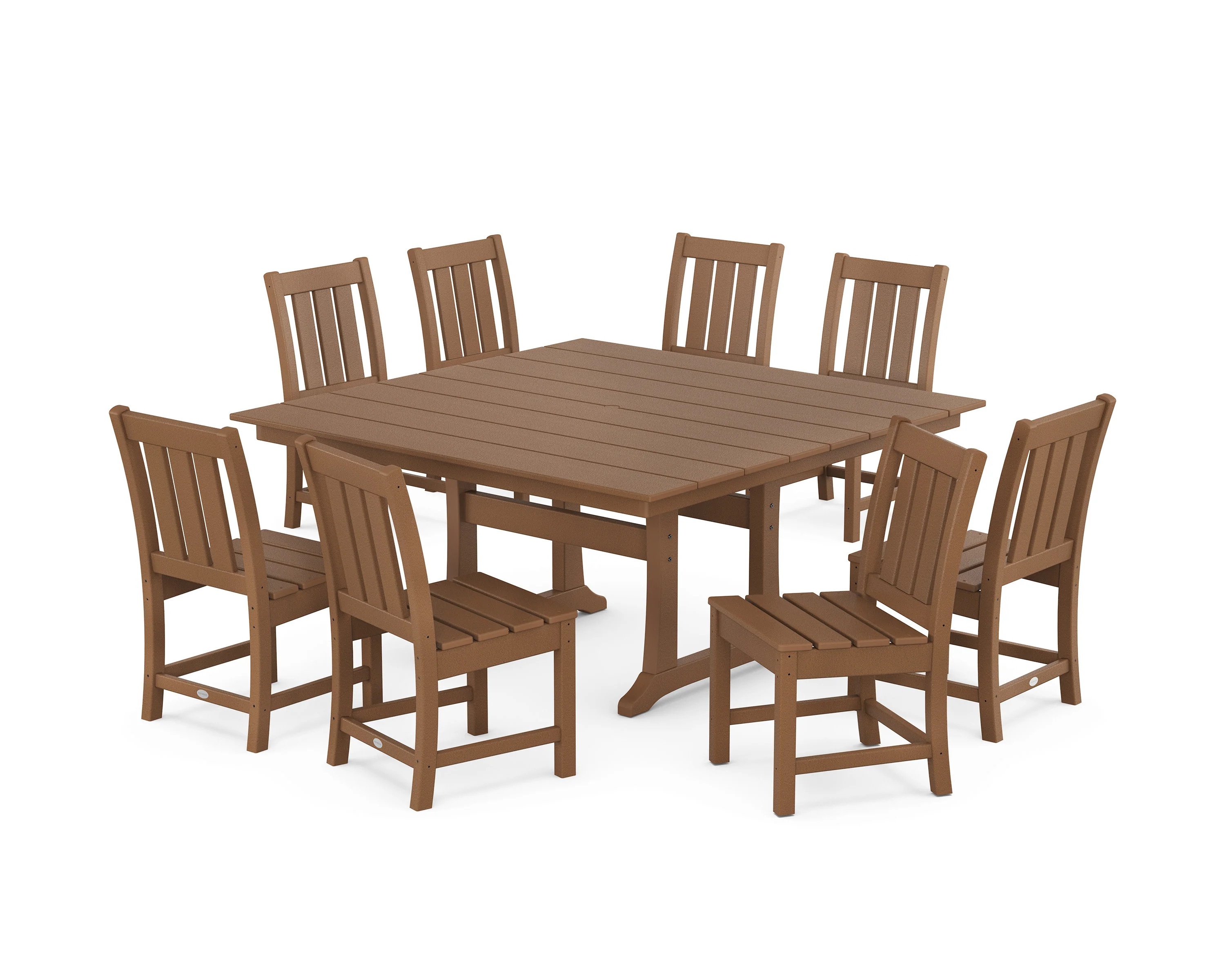 Oxford Side Chair 9-Piece Square Farmhouse Dining Set with Trestle Legs - Image 4