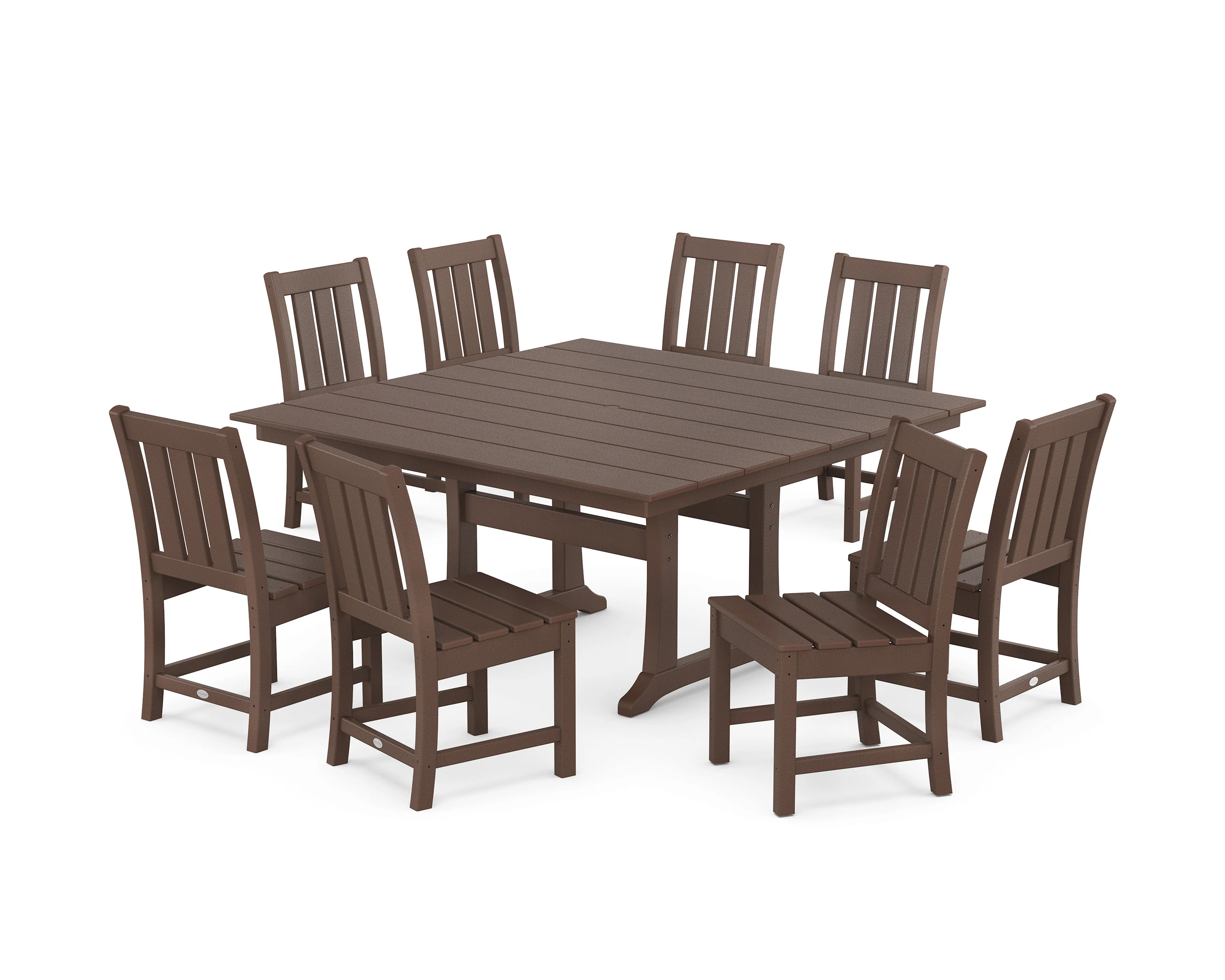 Oxford Side Chair 9-Piece Square Farmhouse Dining Set with Trestle Legs - Image 6