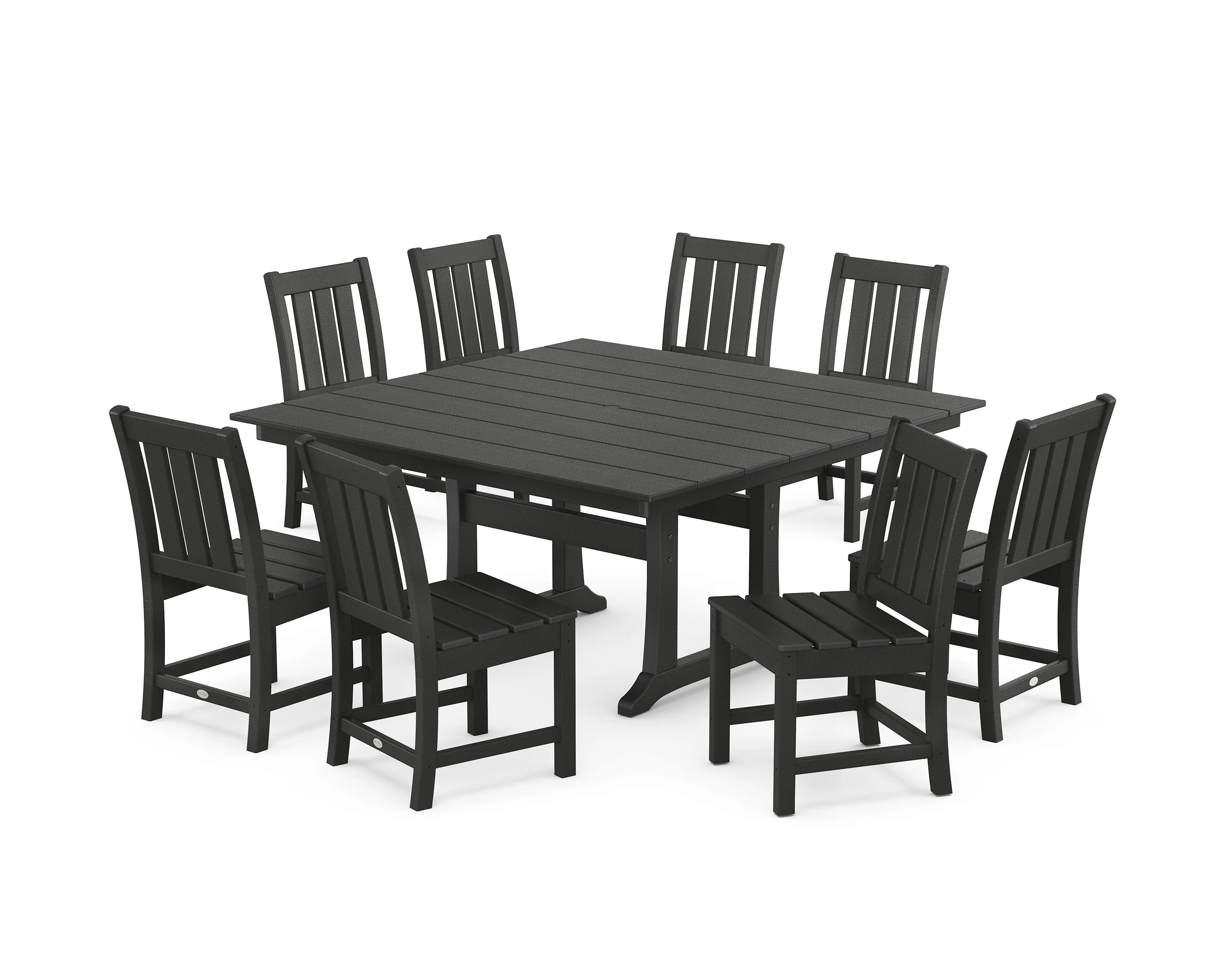 Oxford Side Chair 9-Piece Square Farmhouse Dining Set with Trestle Legs - Image 7