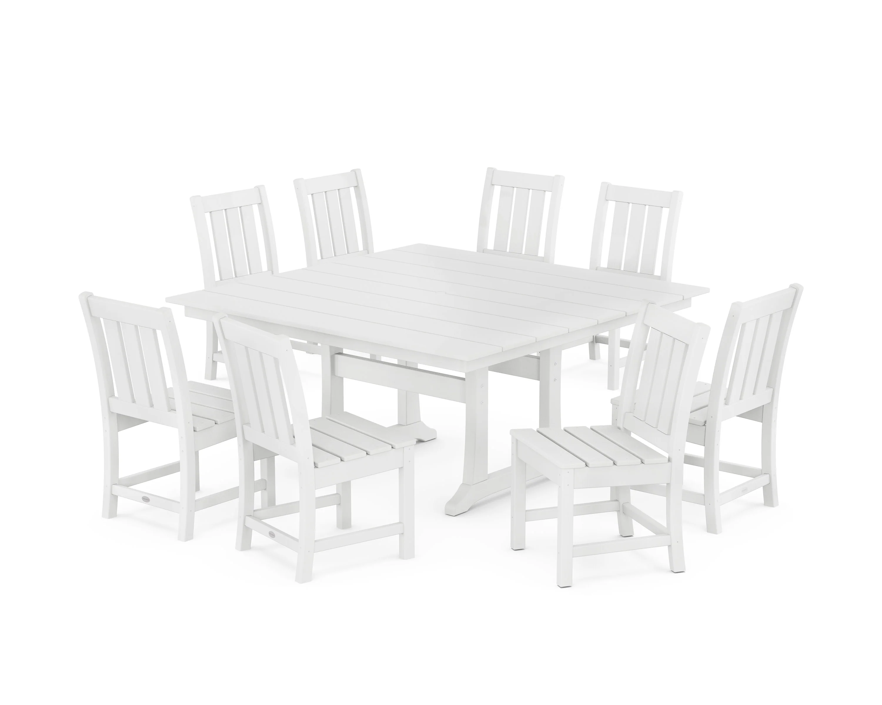 Oxford Side Chair 9-Piece Square Farmhouse Dining Set with Trestle Legs - Image 8