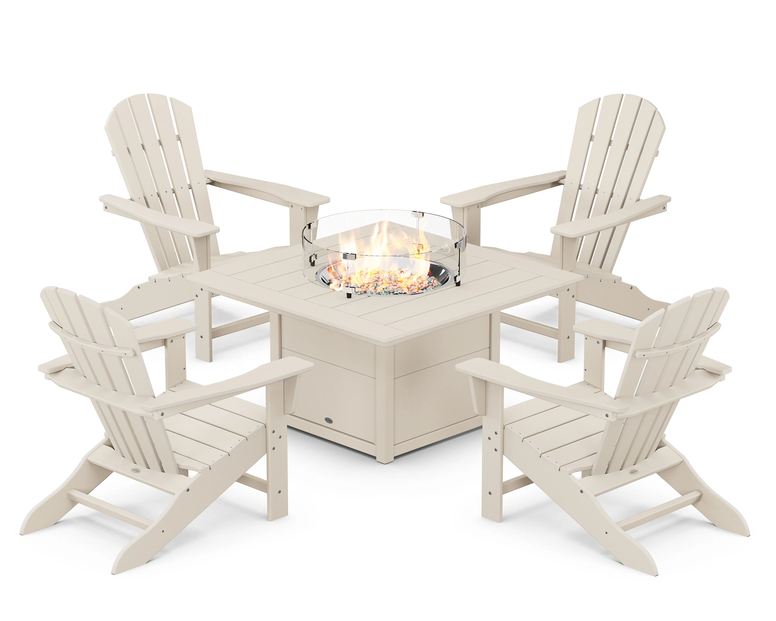 Palm Coast 5-Piece Adirondack Chair Conversation Set with Fire Pit Table - Image 3