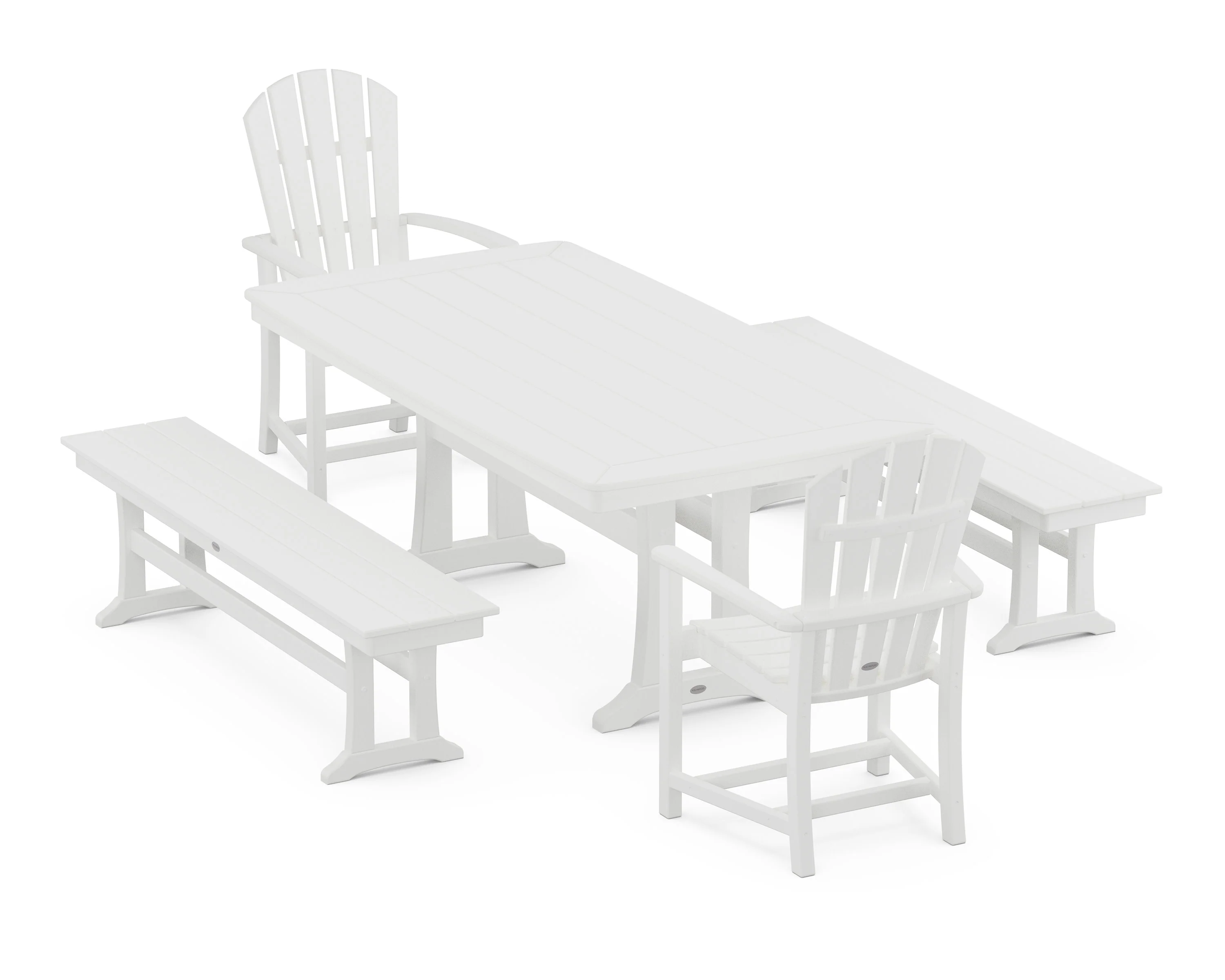 Palm Coast 5-Piece Dining Set with Trestle Legs - Image 4