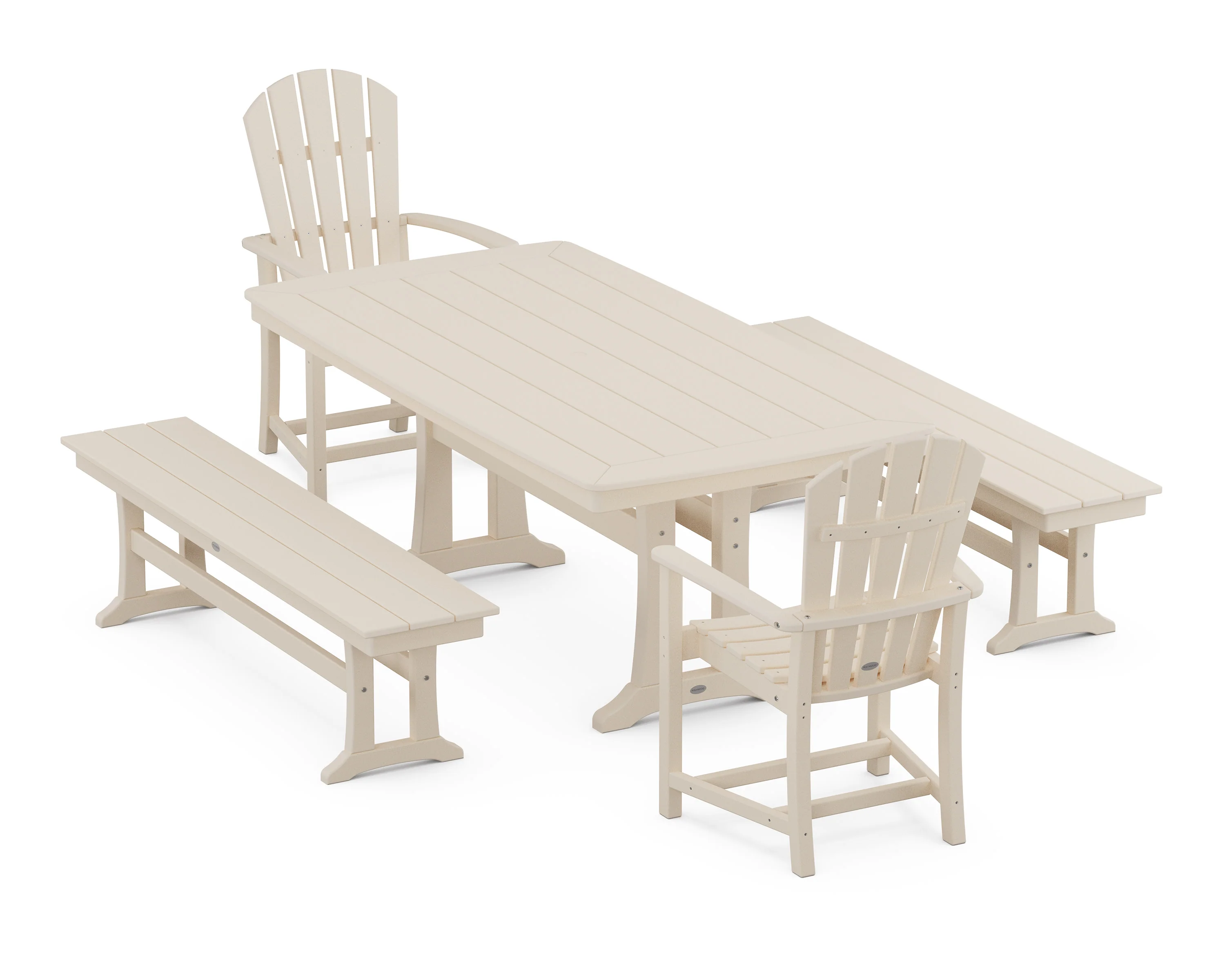 Palm Coast 5-Piece Dining Set with Trestle Legs - Image 7