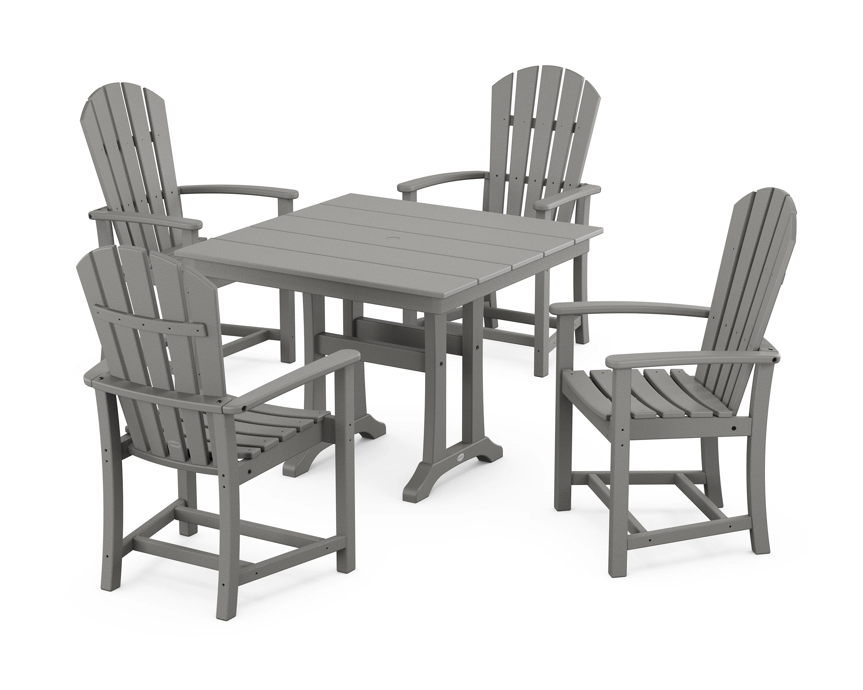 Palm Coast 5-Piece Farmhouse Dining Set With Trestle Legs