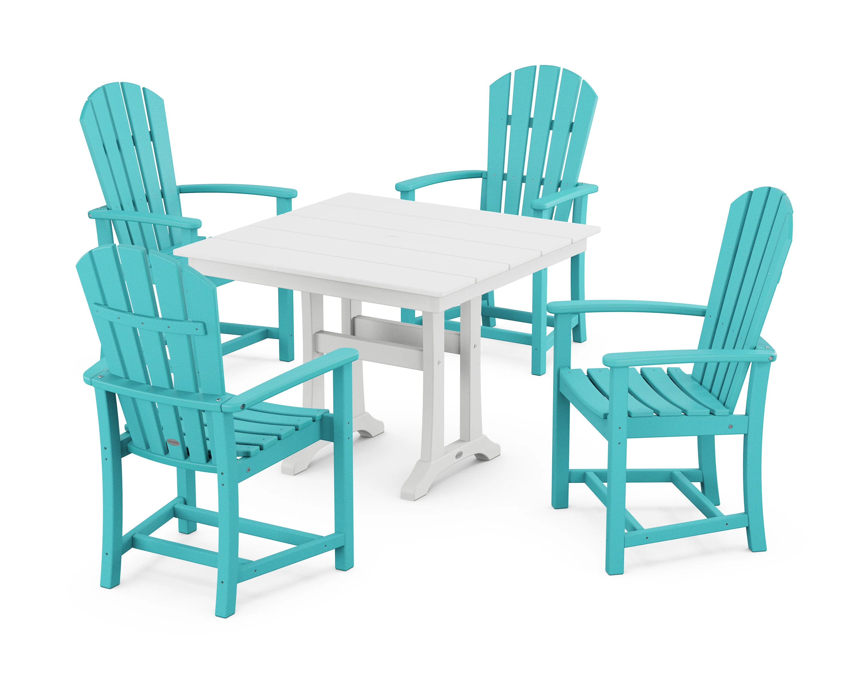 Palm Coast 5-Piece Farmhouse Dining Set With Trestle Legs - Image 13
