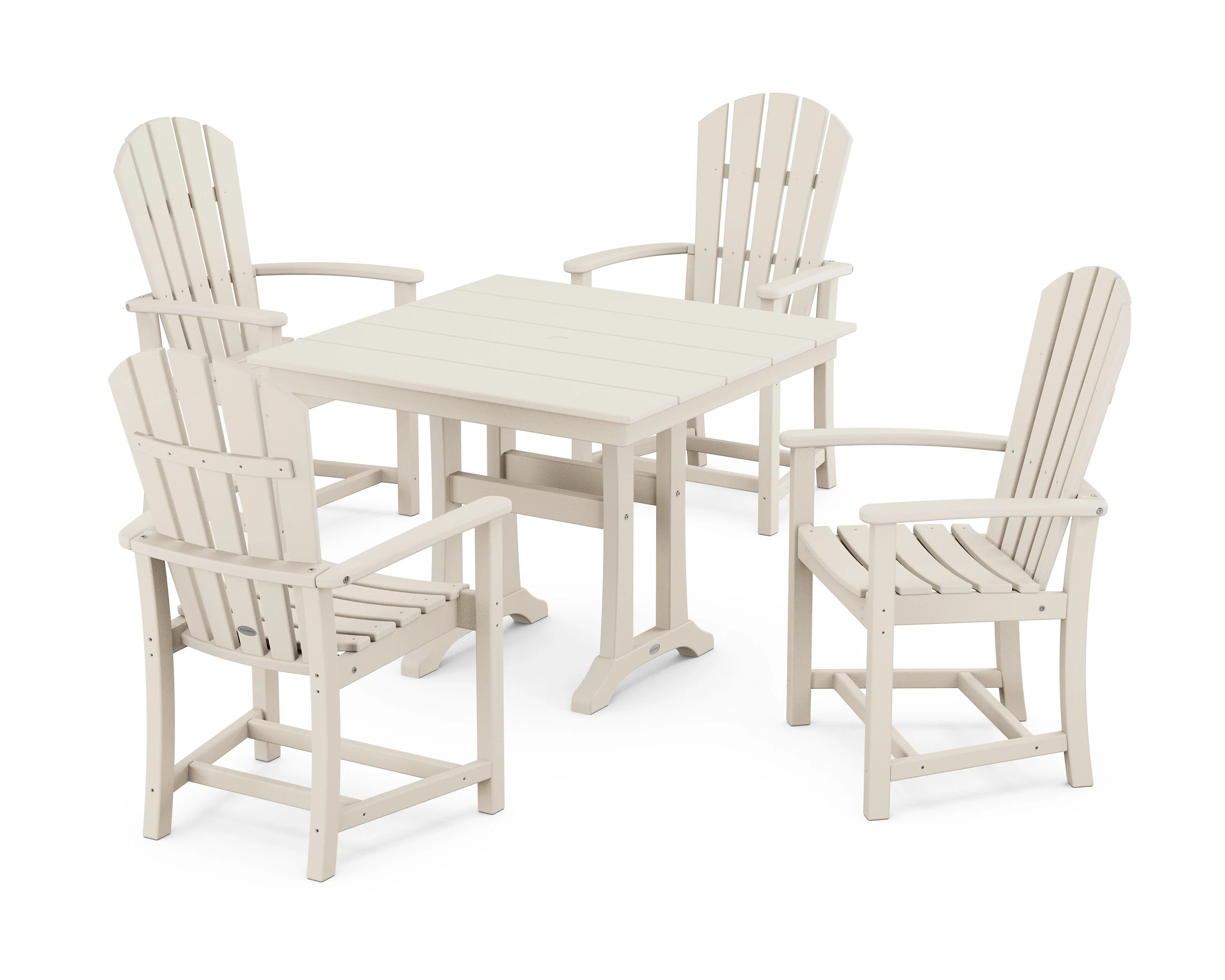 Palm Coast 5-Piece Farmhouse Dining Set With Trestle Legs - Image 15