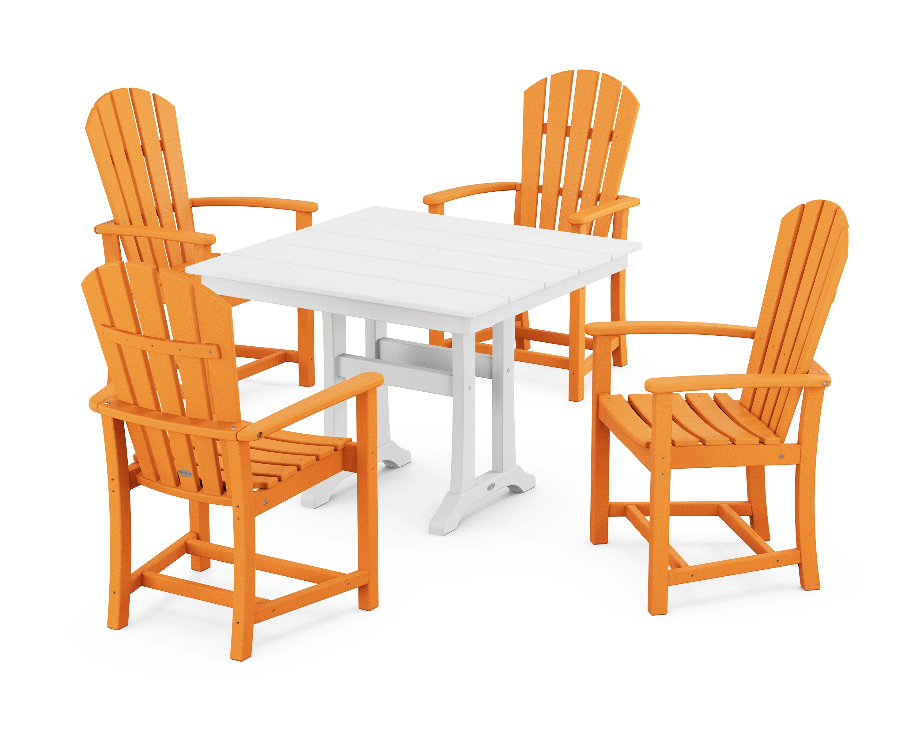 Palm Coast 5-Piece Farmhouse Dining Set With Trestle Legs - Image 4