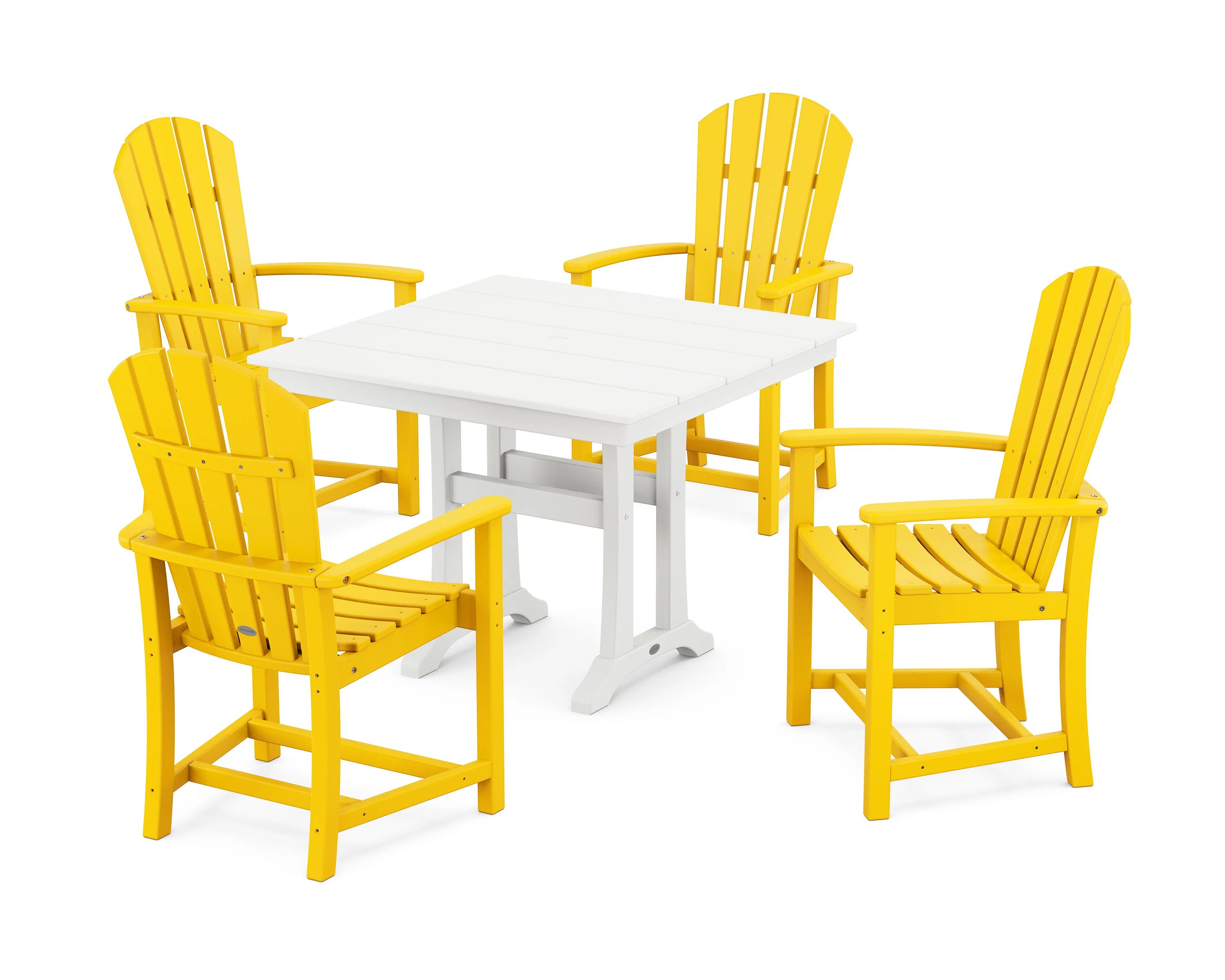 Palm Coast 5-Piece Farmhouse Dining Set With Trestle Legs - Image 5