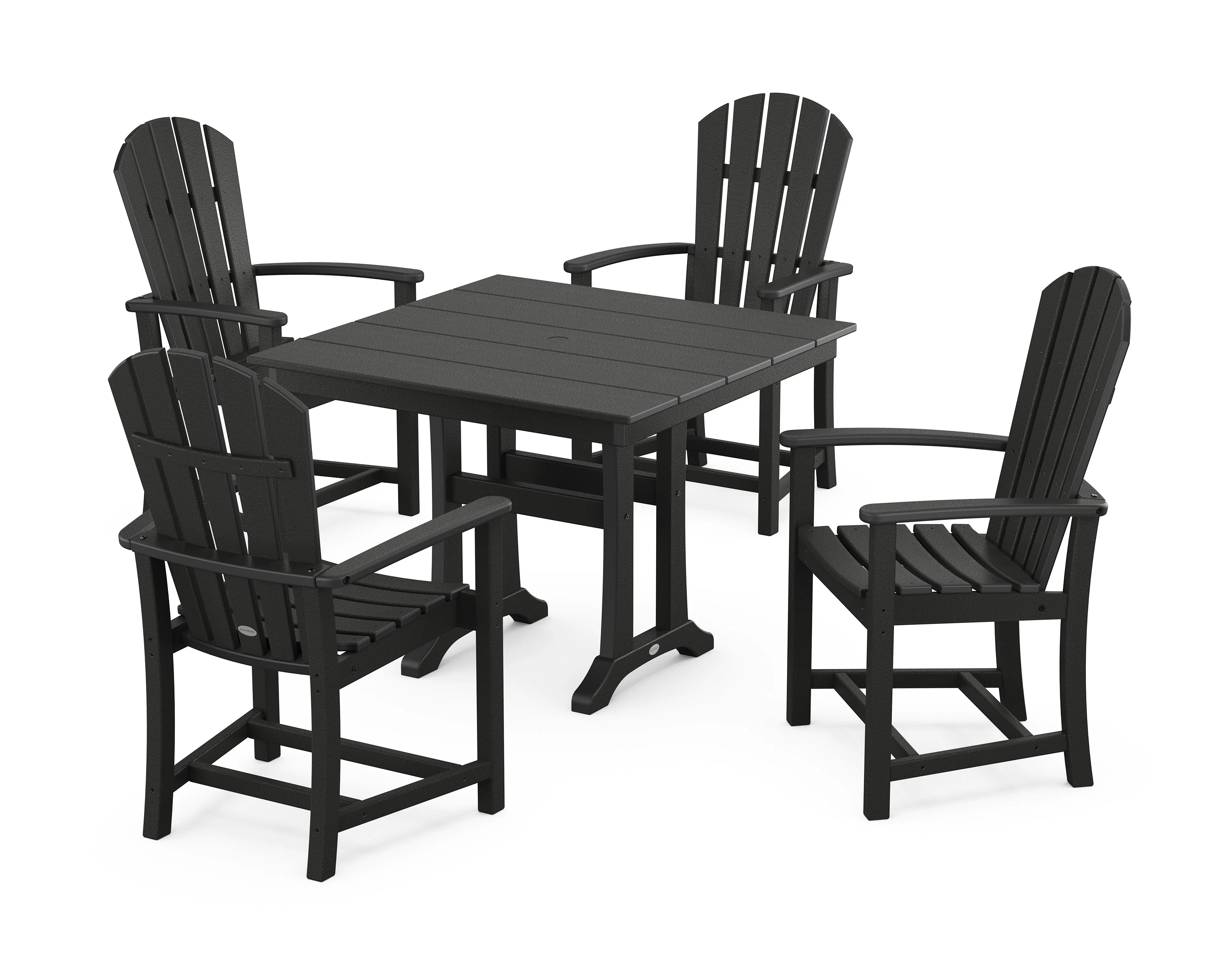 Palm Coast 5-Piece Farmhouse Dining Set With Trestle Legs - Image 6