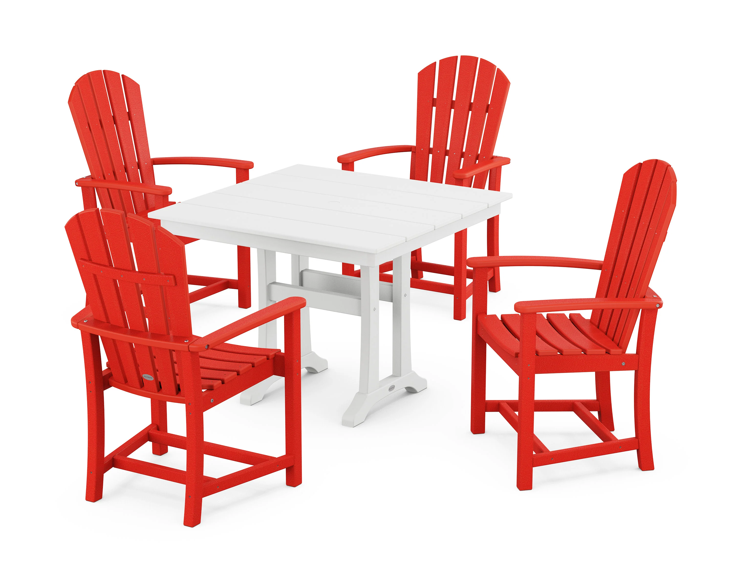 Palm Coast 5-Piece Farmhouse Dining Set With Trestle Legs - Image 8