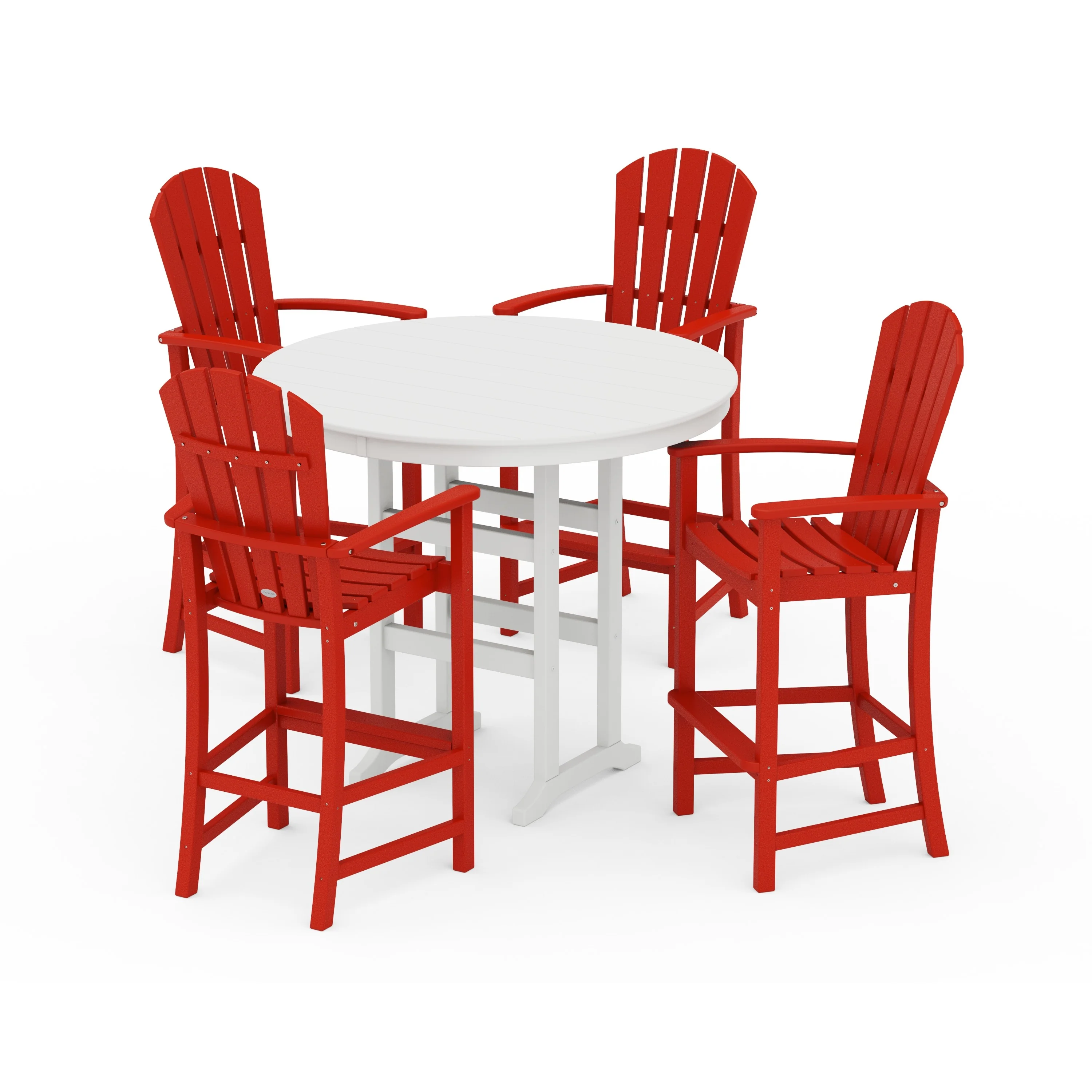 Palm Coast 5-Piece Round Farmhouse Bar Set - Image 7
