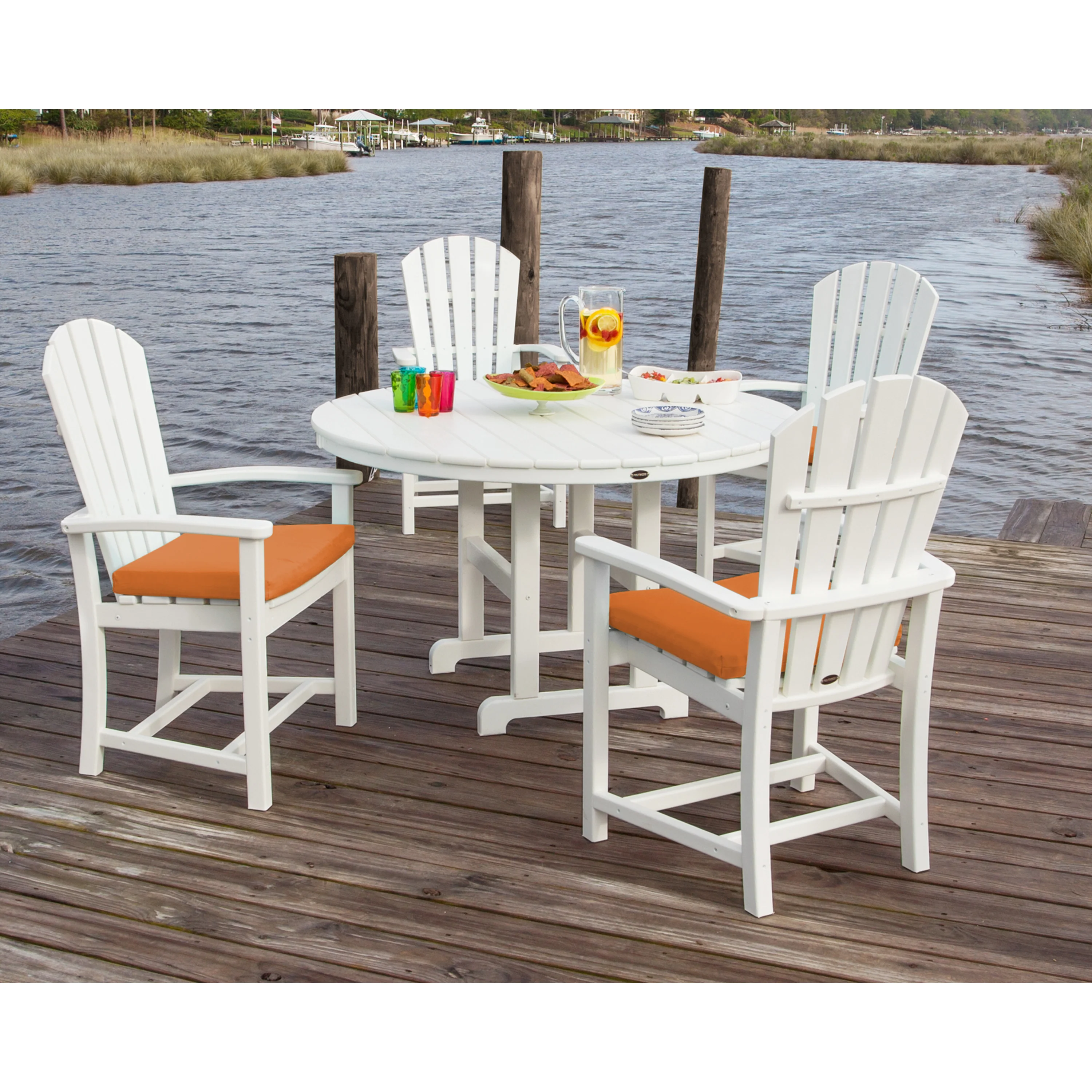 Palm Coast 5-Piece Round Farmhouse Dining Set - Image 3
