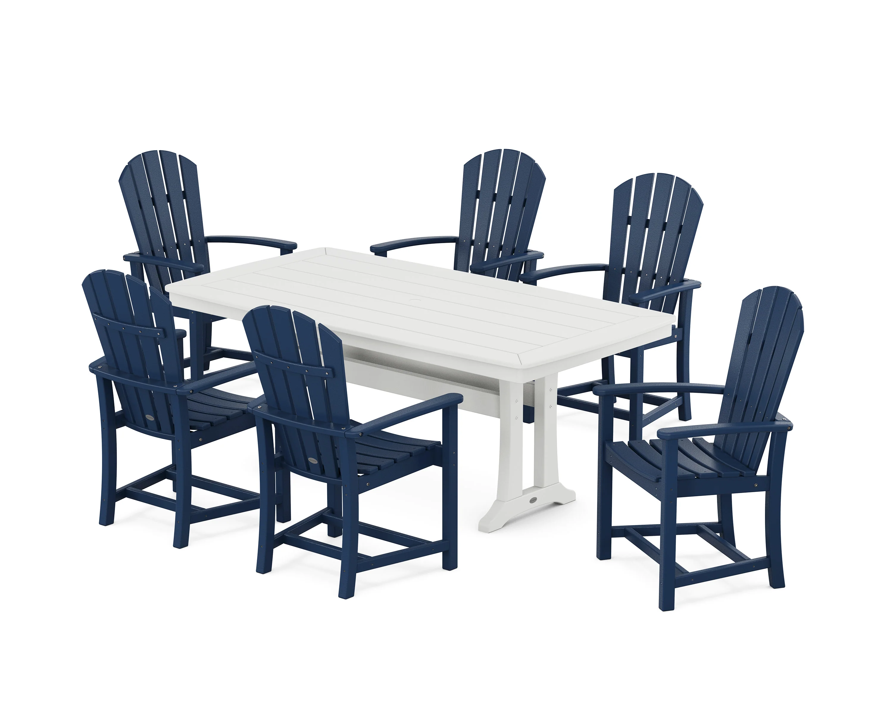 Palm Coast 7-Piece Dining Set with Trestle Legs - Image 16
