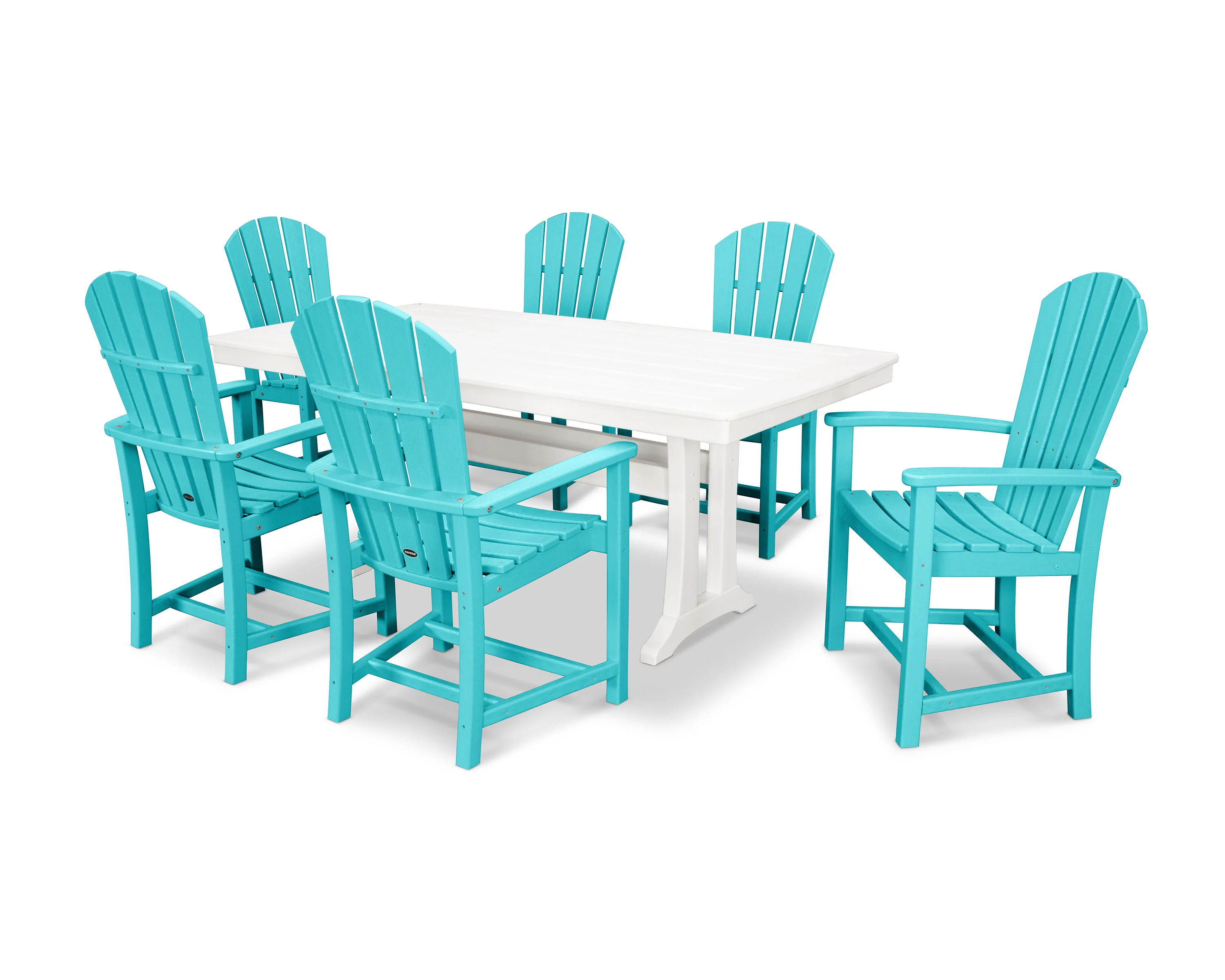 Palm Coast 7-Piece Dining Set with Trestle Legs - Image 20