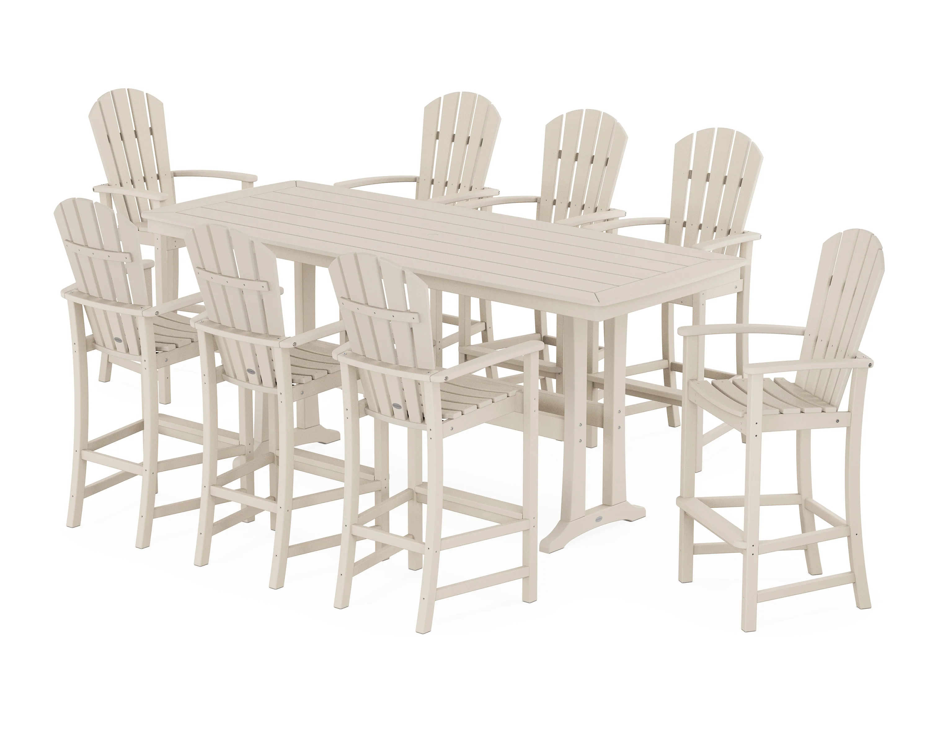 Palm Coast 9-Piece Bar Set with Trestle Legs - Image 7