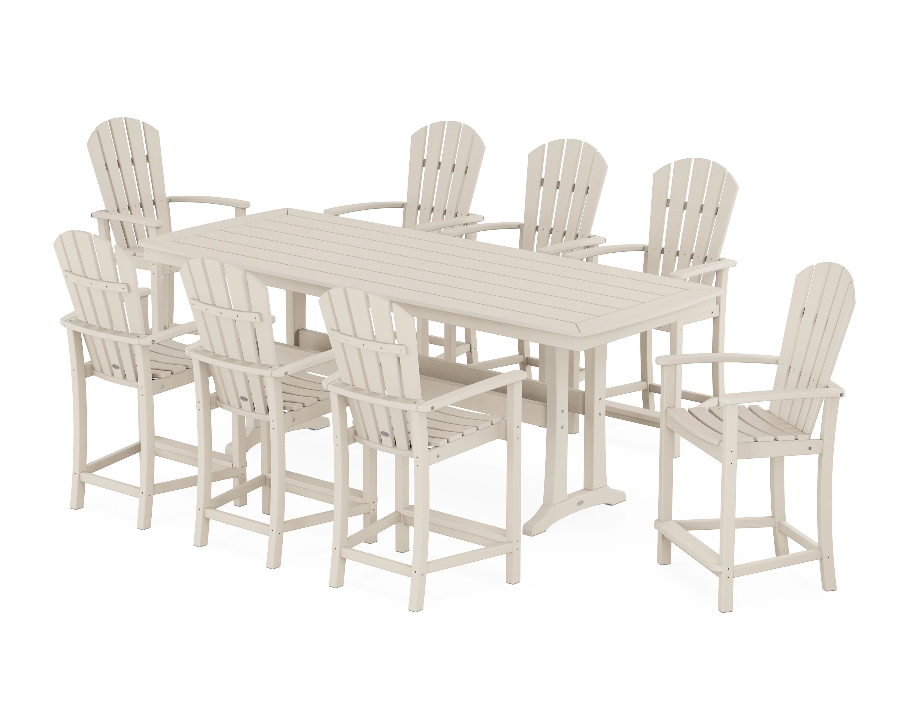 Palm Coast 9-Piece Counter Set with Trestle Legs - Image 7