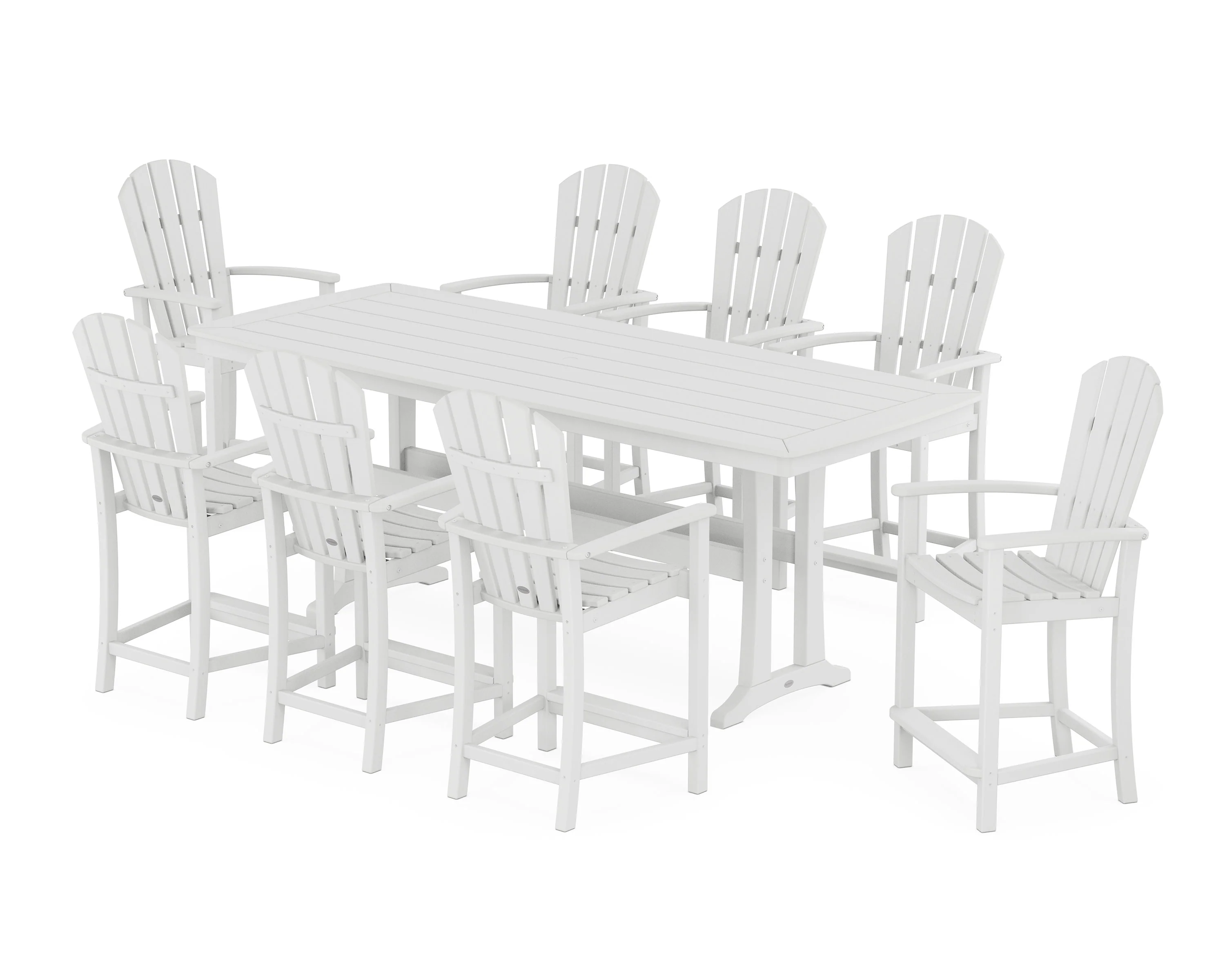 Palm Coast 9-Piece Counter Set with Trestle Legs - Image 8