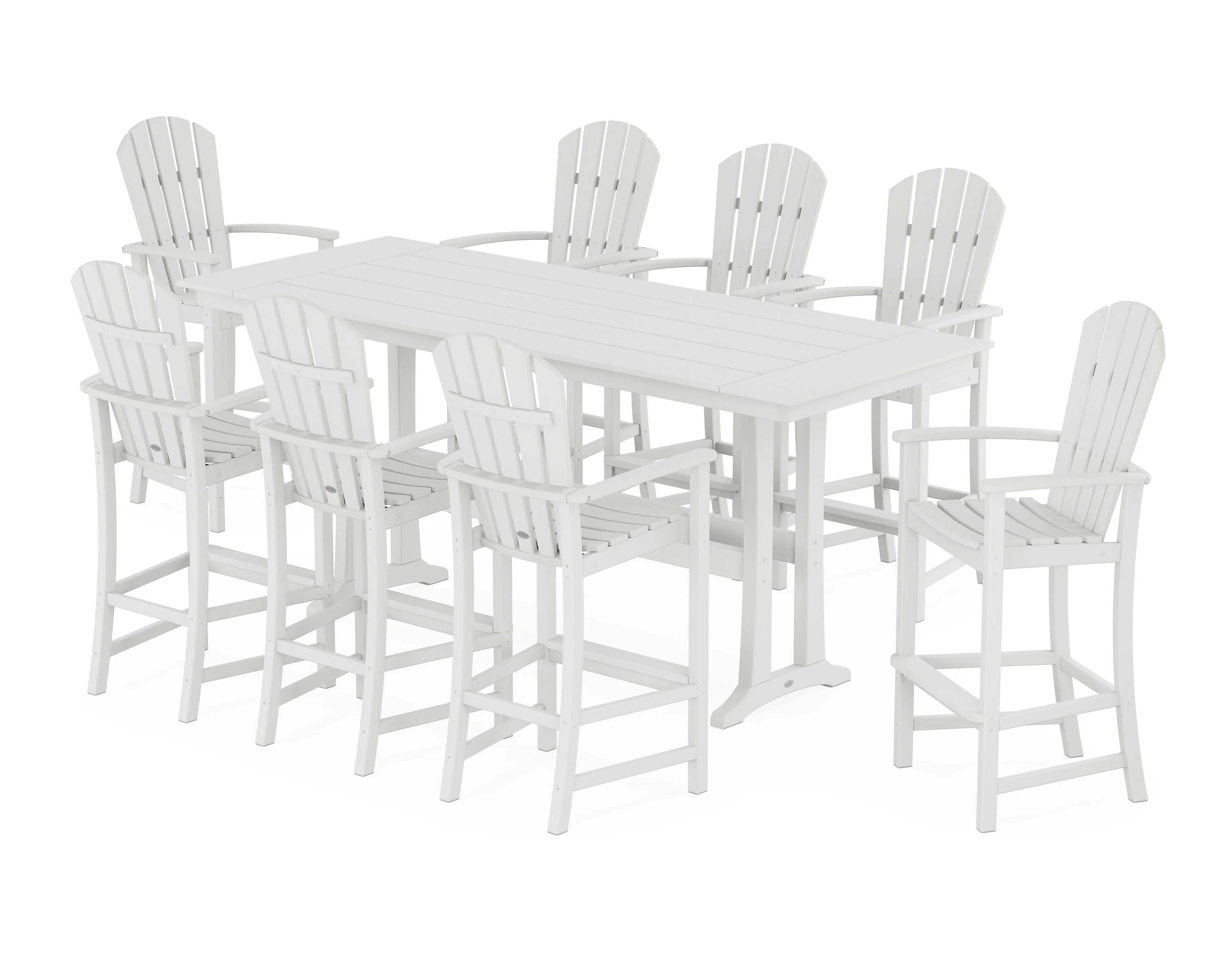 Palm Coast 9-Piece Farmhouse Bar Set with Trestle Legs - Image 8