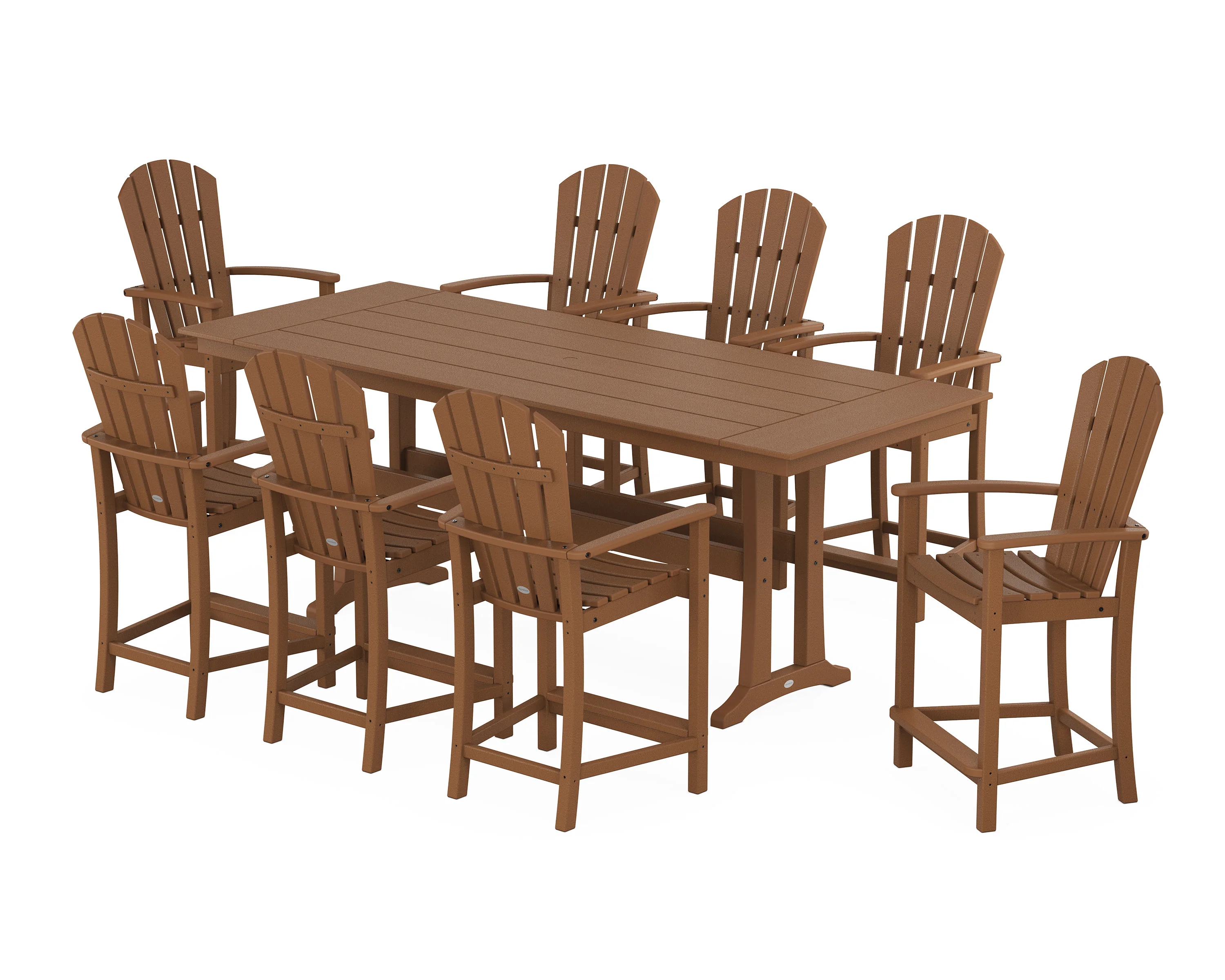 Palm Coast 9-Piece Farmhouse Counter Set with Trestle Legs - Image 5
