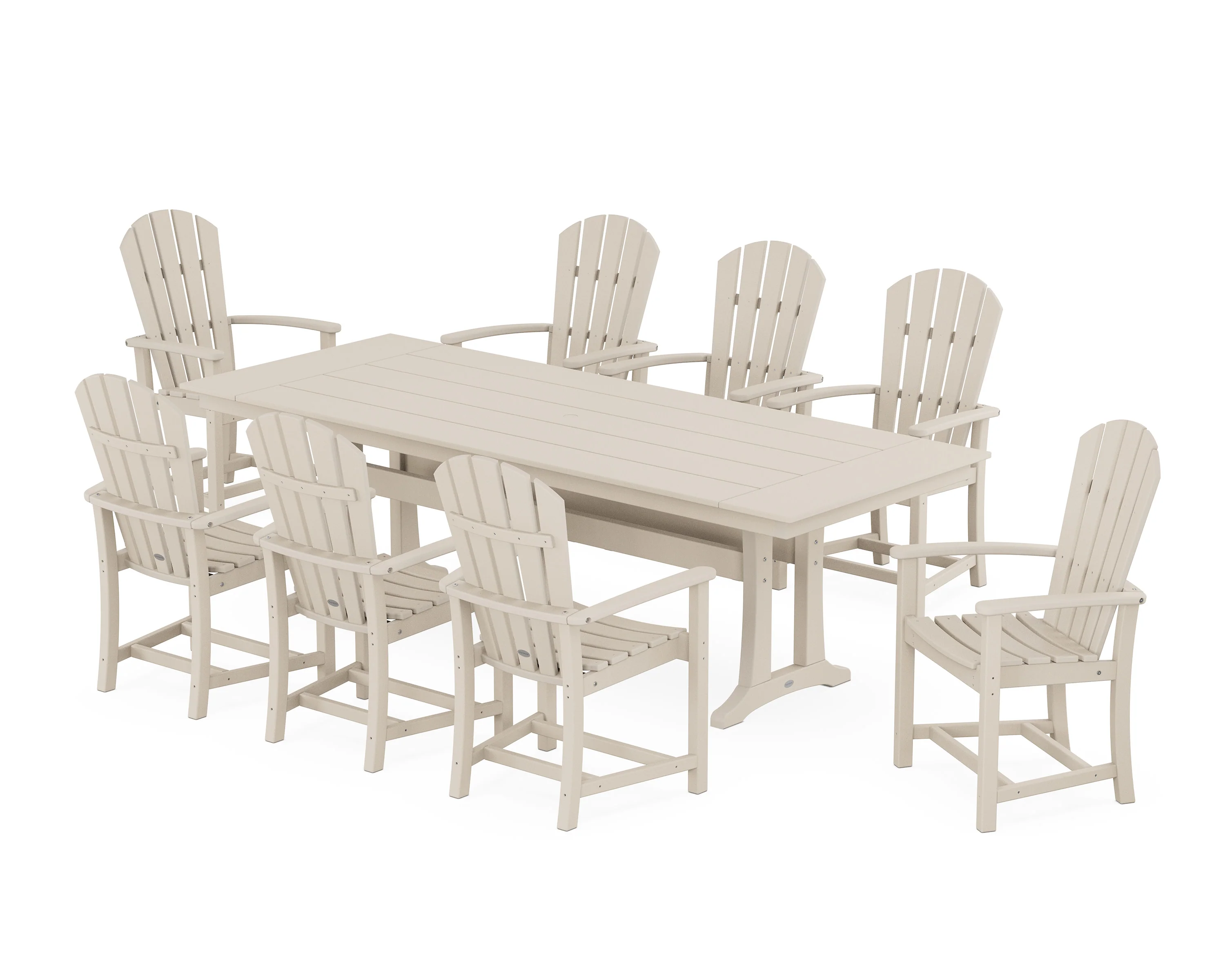 Palm Coast 9-Piece Farmhouse Dining Set with Trestle Legs - Image 5