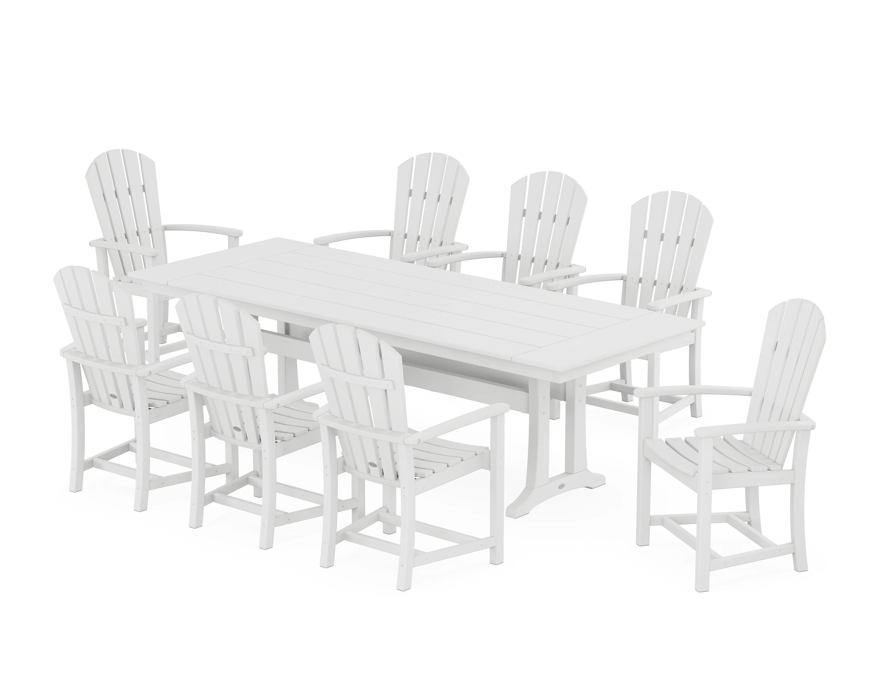 Palm Coast 9-Piece Farmhouse Dining Set with Trestle Legs - Image 9