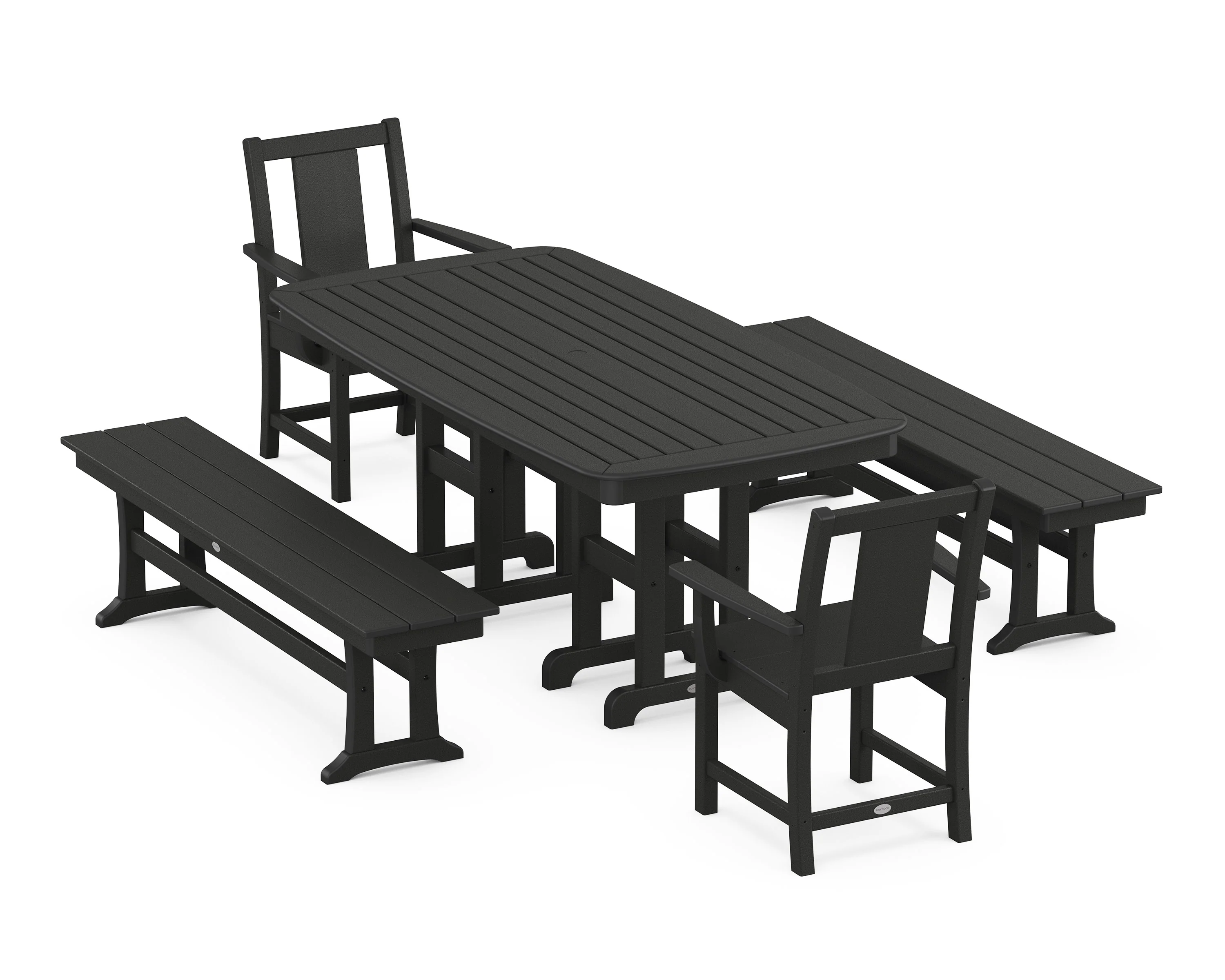 Prairie 5-Piece Dining Set with Benches - Image 6