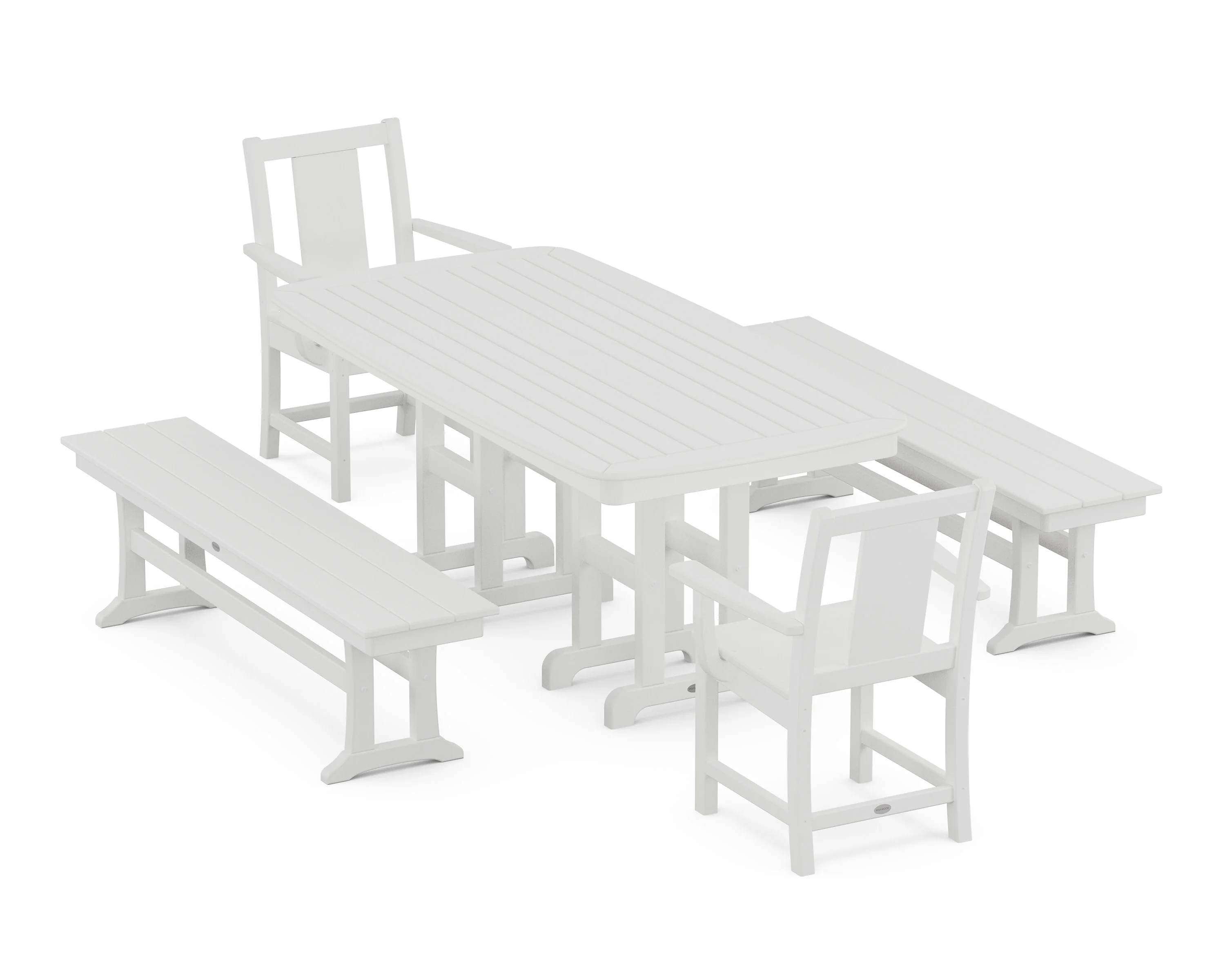 Prairie 5-Piece Dining Set with Benches - Image 8