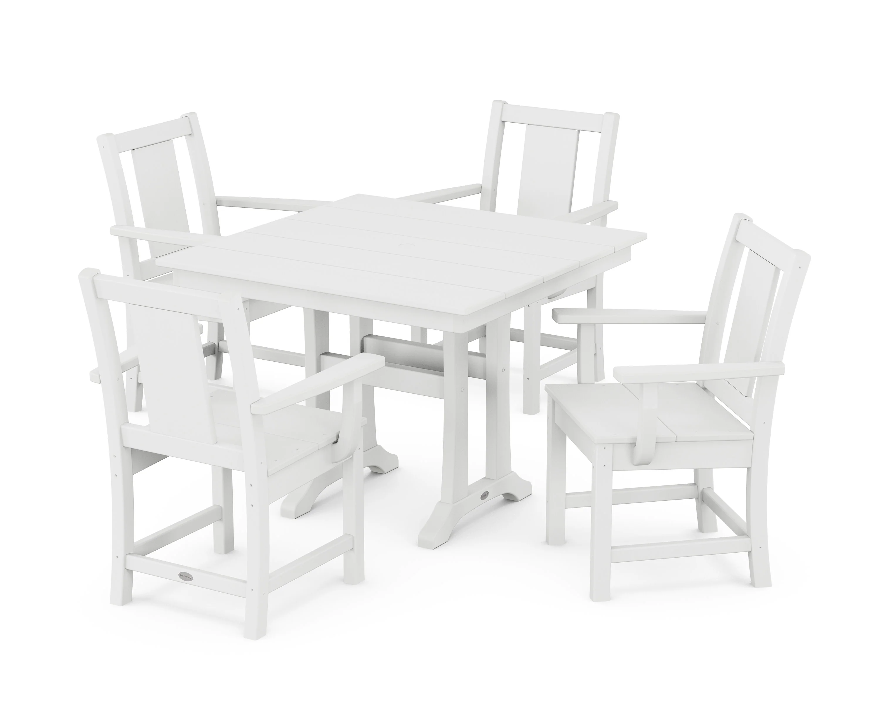 Prairie 5-Piece Farmhouse Dining Set with Trestle Legs - Image 9