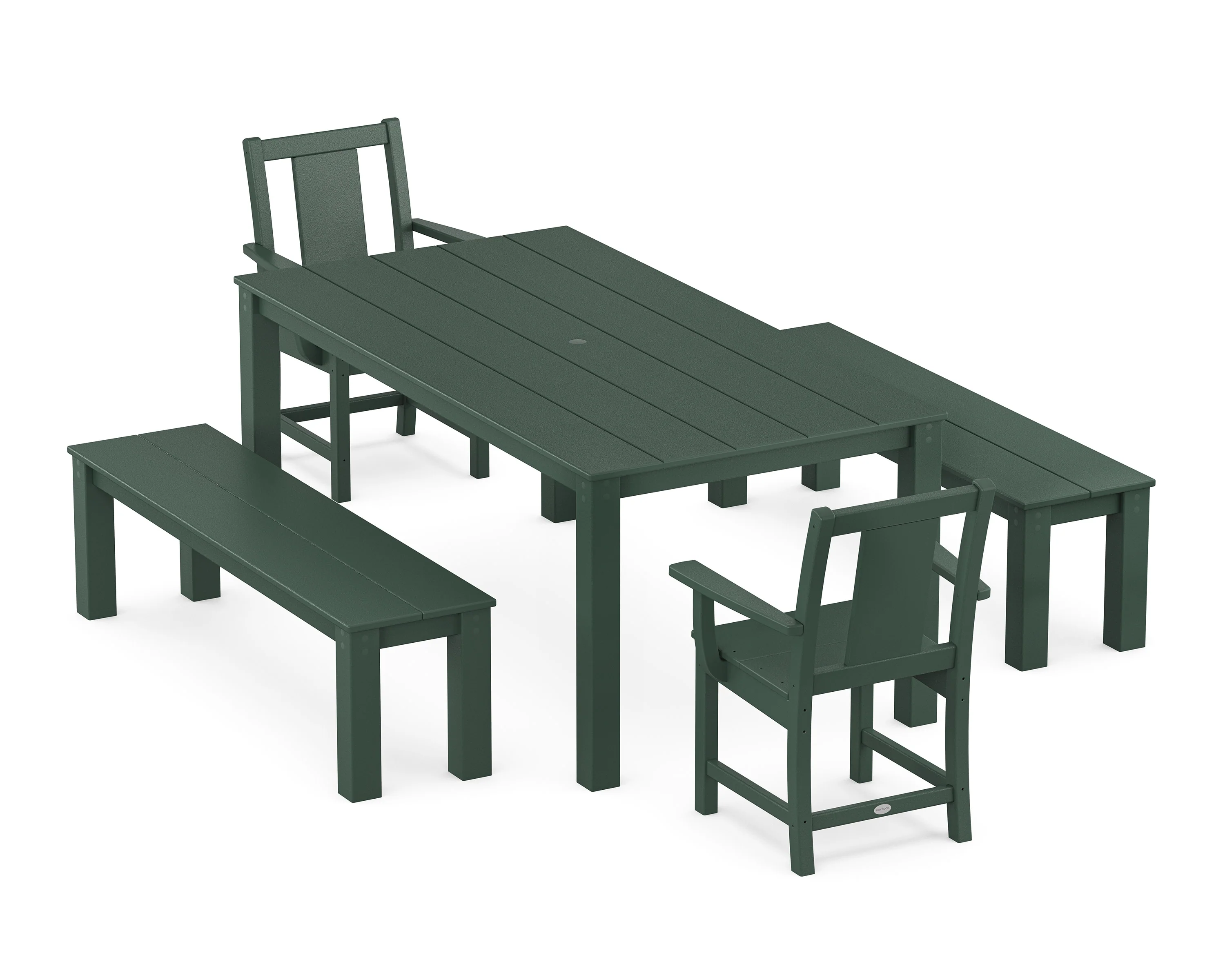 Prairie 5-Piece Parsons Dining Set with Benches - Image 5