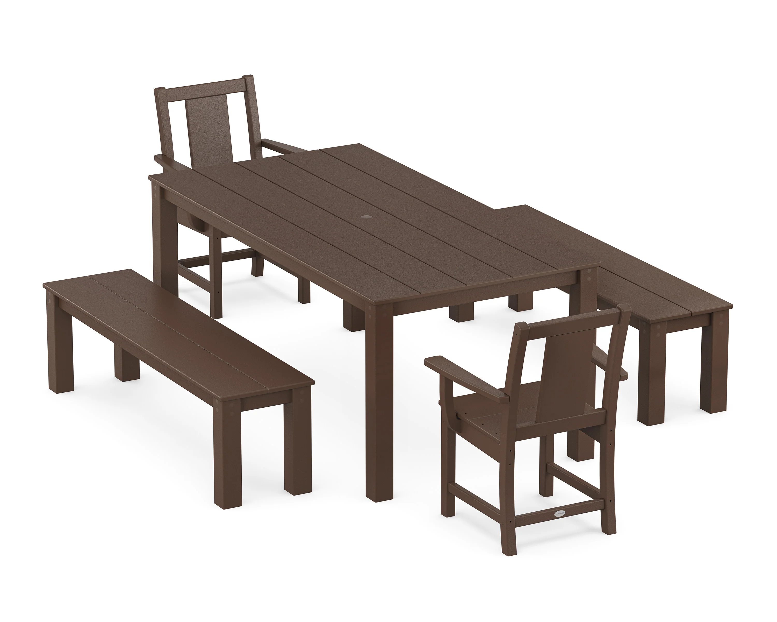 Prairie 5-Piece Parsons Dining Set with Benches - Image 7