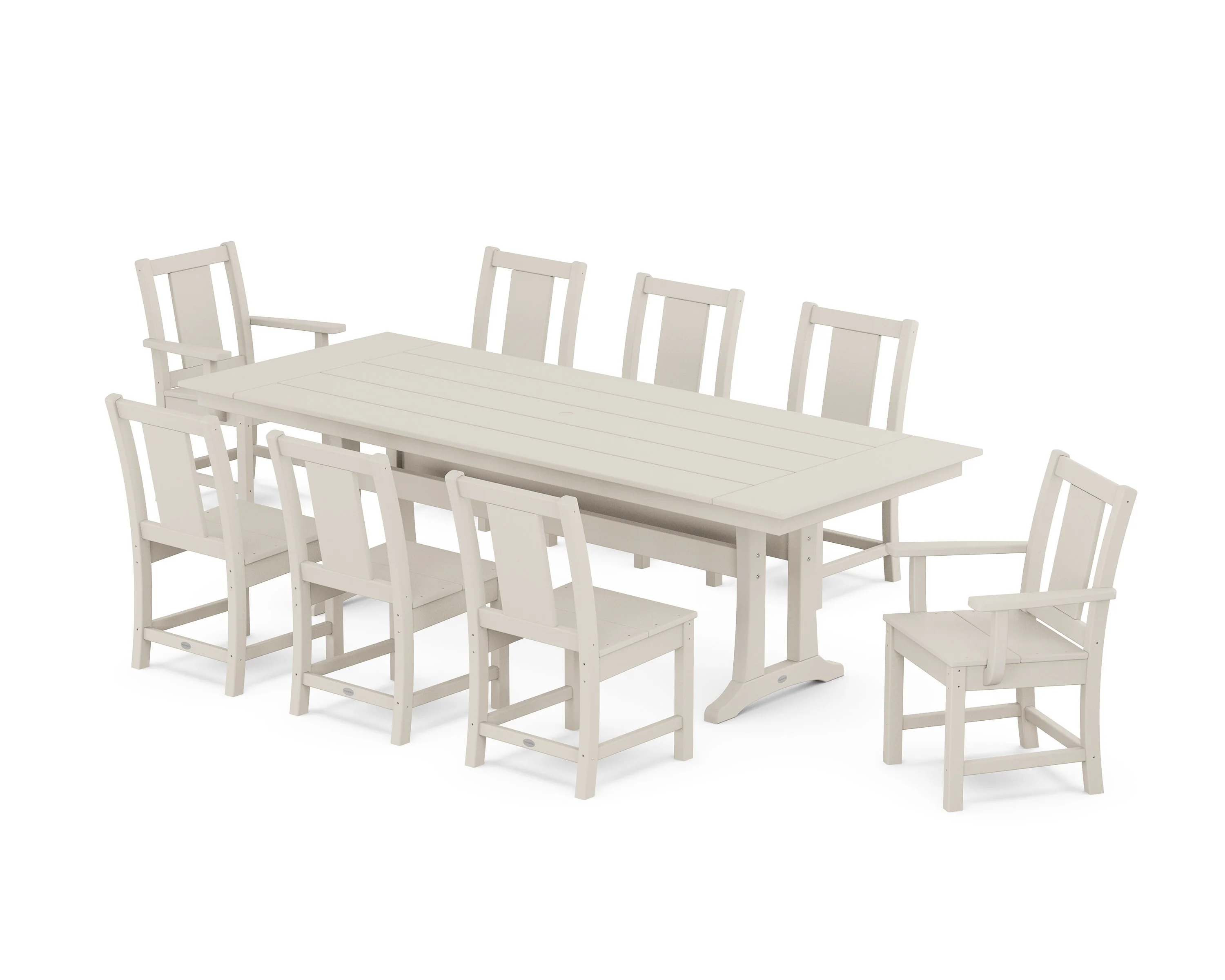 Prairie 9-Piece Farmhouse Dining Set with Trestle Legs - Image 8