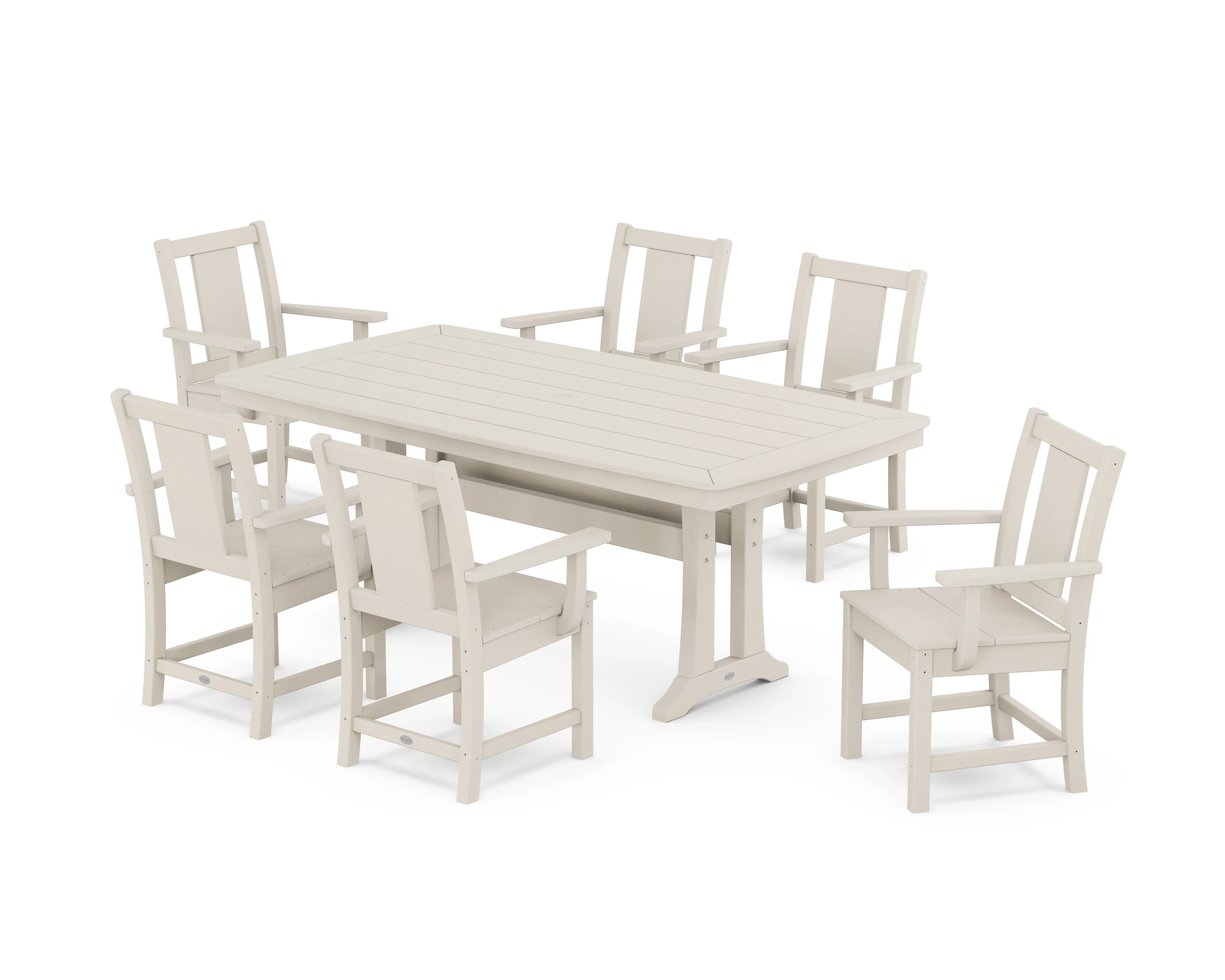 Prairie Arm Chair 7-Piece Dining Set with Trestle Legs - Image 6