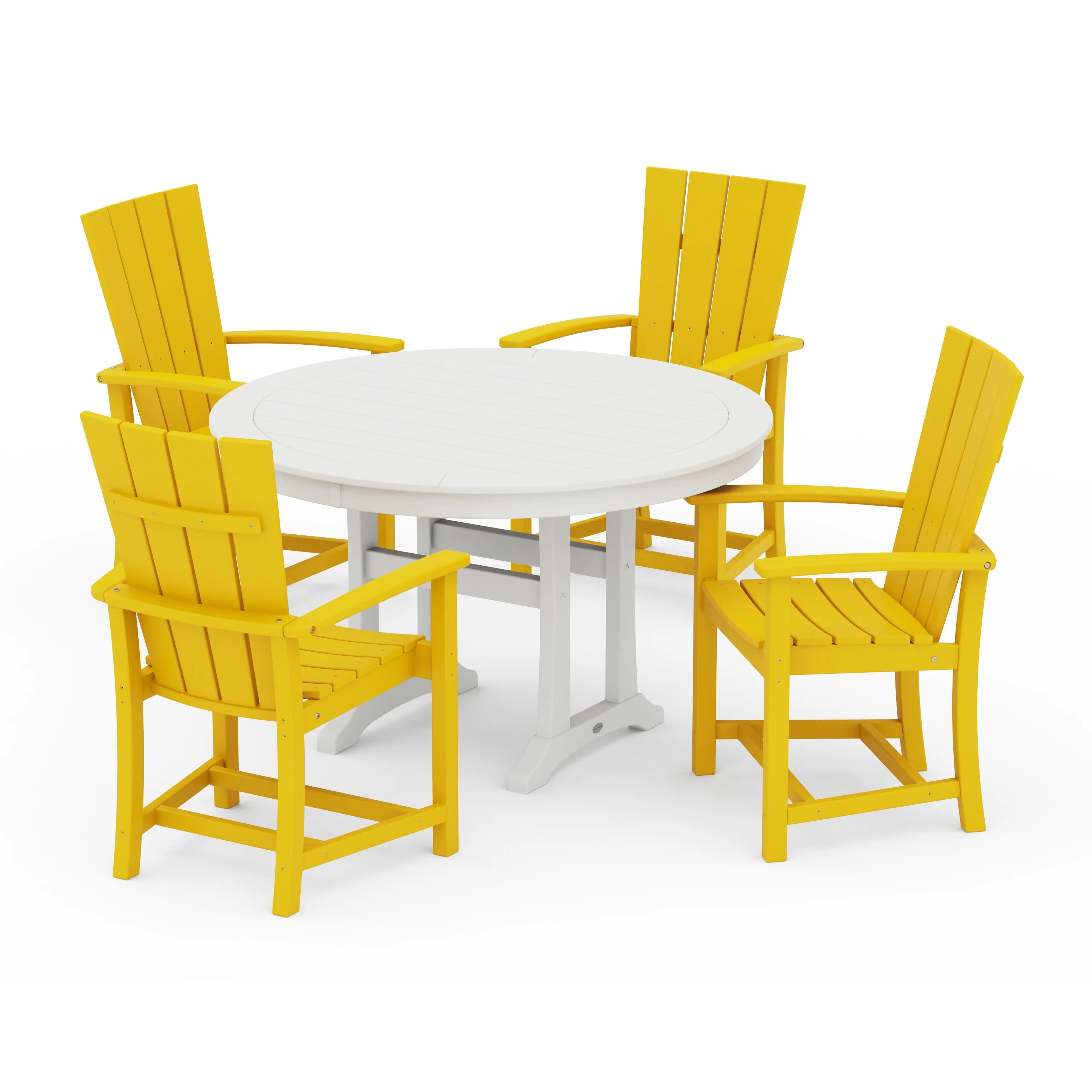 Quattro 5-Piece Round Dining Set with Trestle Legs - Image 10
